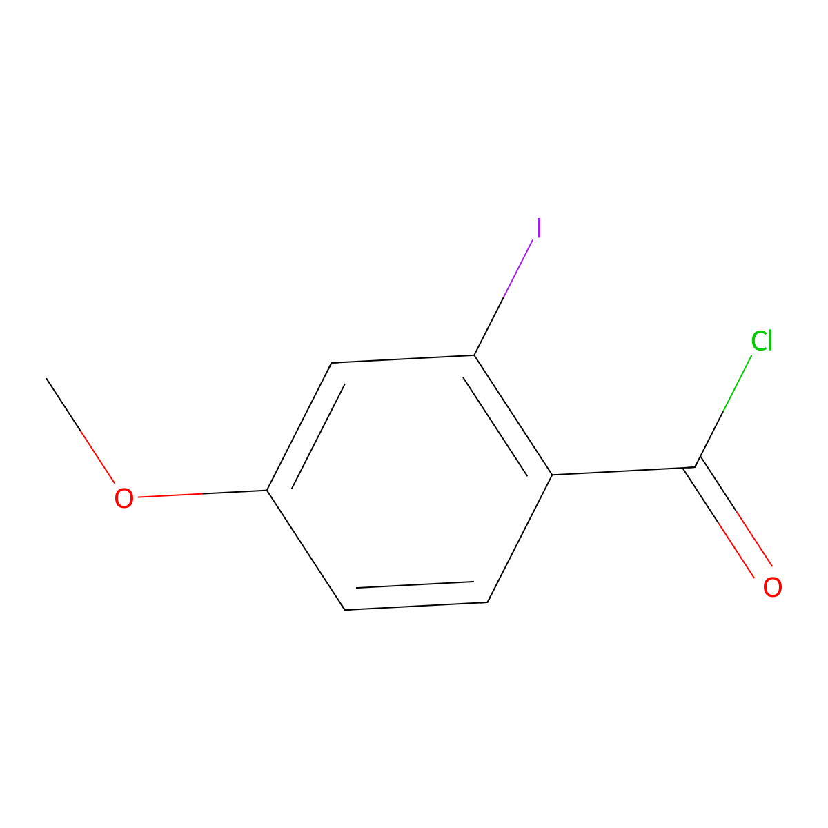 2-Iodo-4-methoxybenzoyl chloride molecular structure, CAS 1201221-65-9