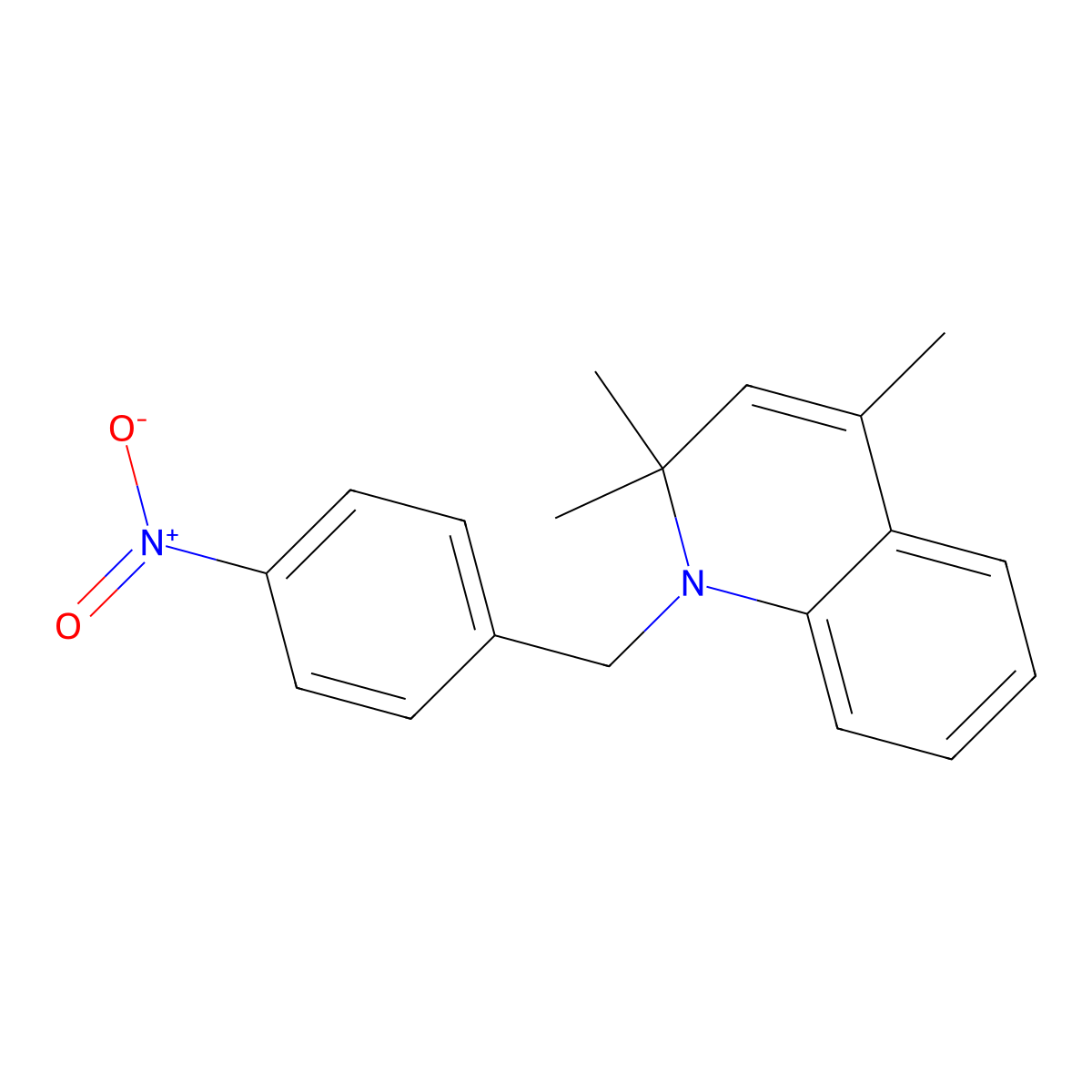 2,2,4-Trimethyl-1-[(4-nitrophenyl)methyl]quinoline molecular structure, CAS 120124-33-6