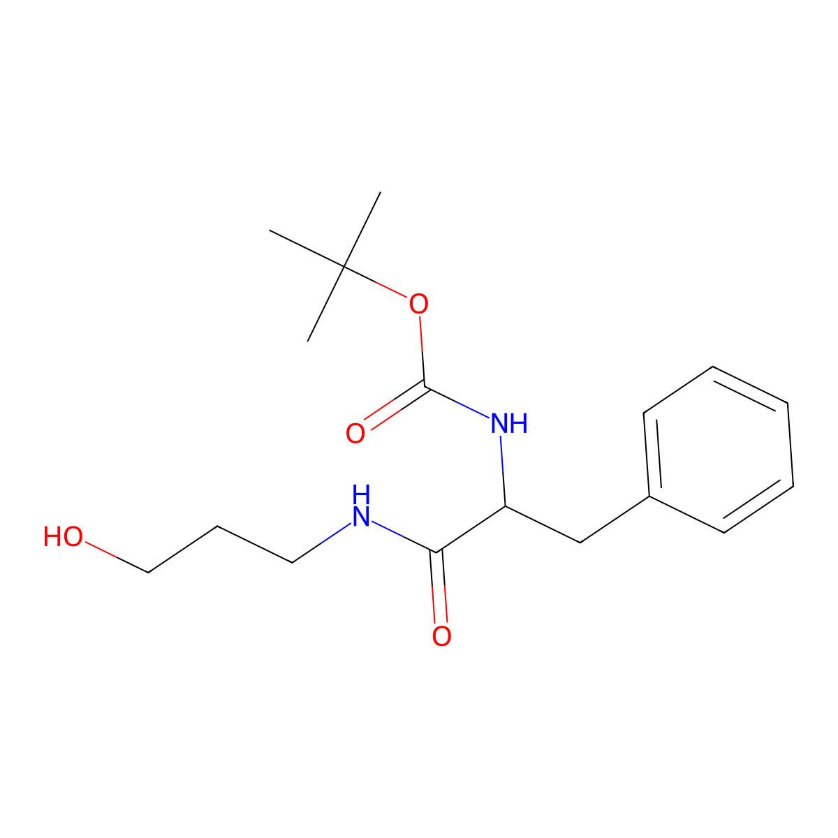 Tert-butyl N-[(1S)-1-[(3-hydroxypropyl)carbamoyl]-2-phenylethyl]carbamate molecular structure, CAS 120125-31-7