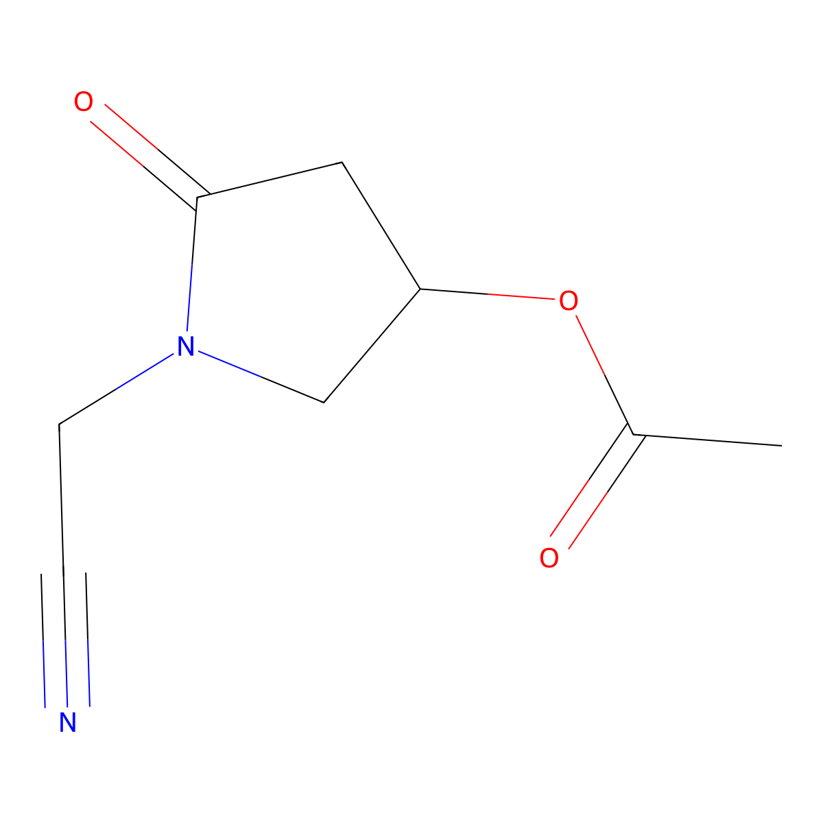 1-(Cyanomethyl)-5-Oxopyrrolidin-3-Yl Acetate molecular structure, CAS 120125-66-8