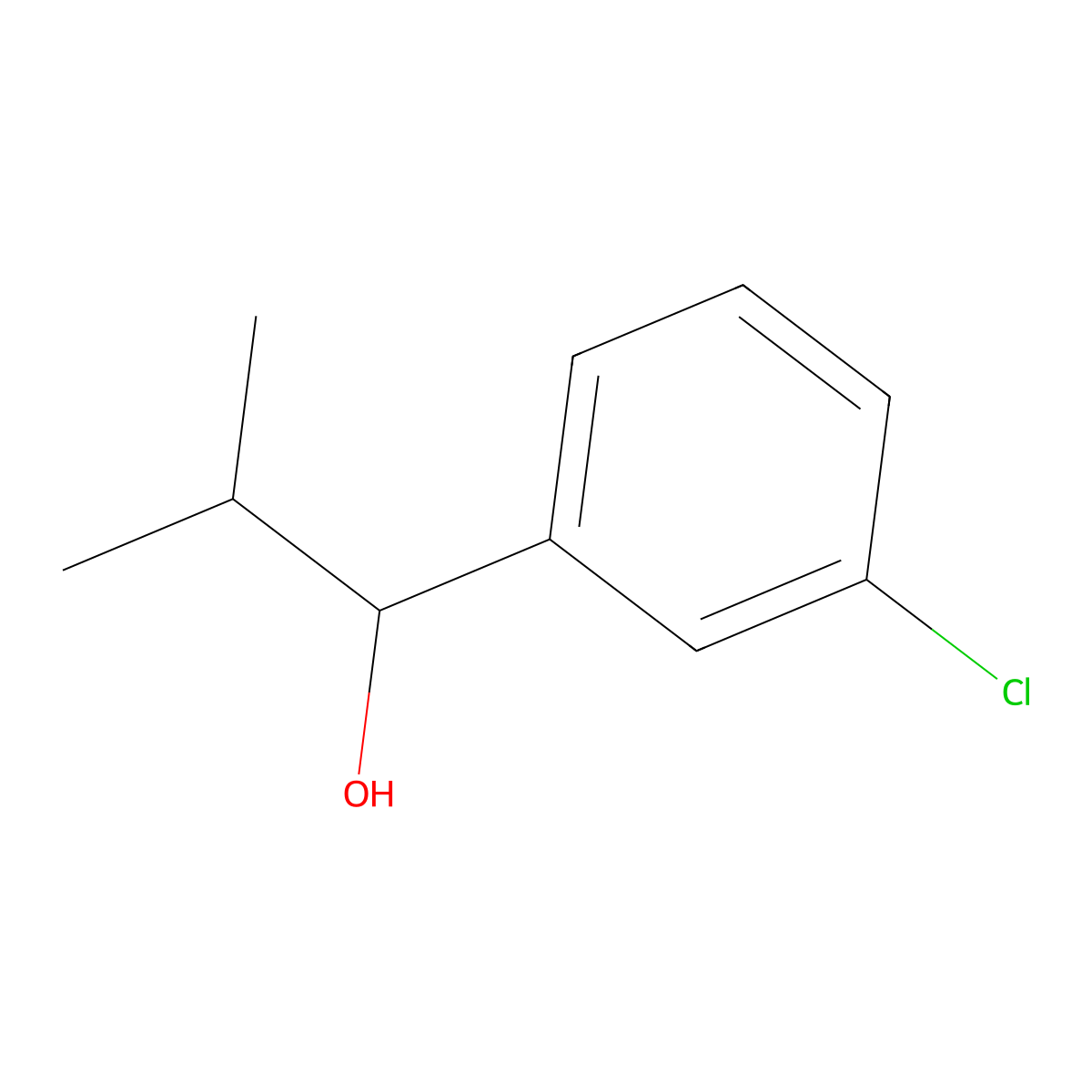 1-(3-Chlorophenyl)-2-methylpropan-1-ol molecular structure, CAS 120127-00-6