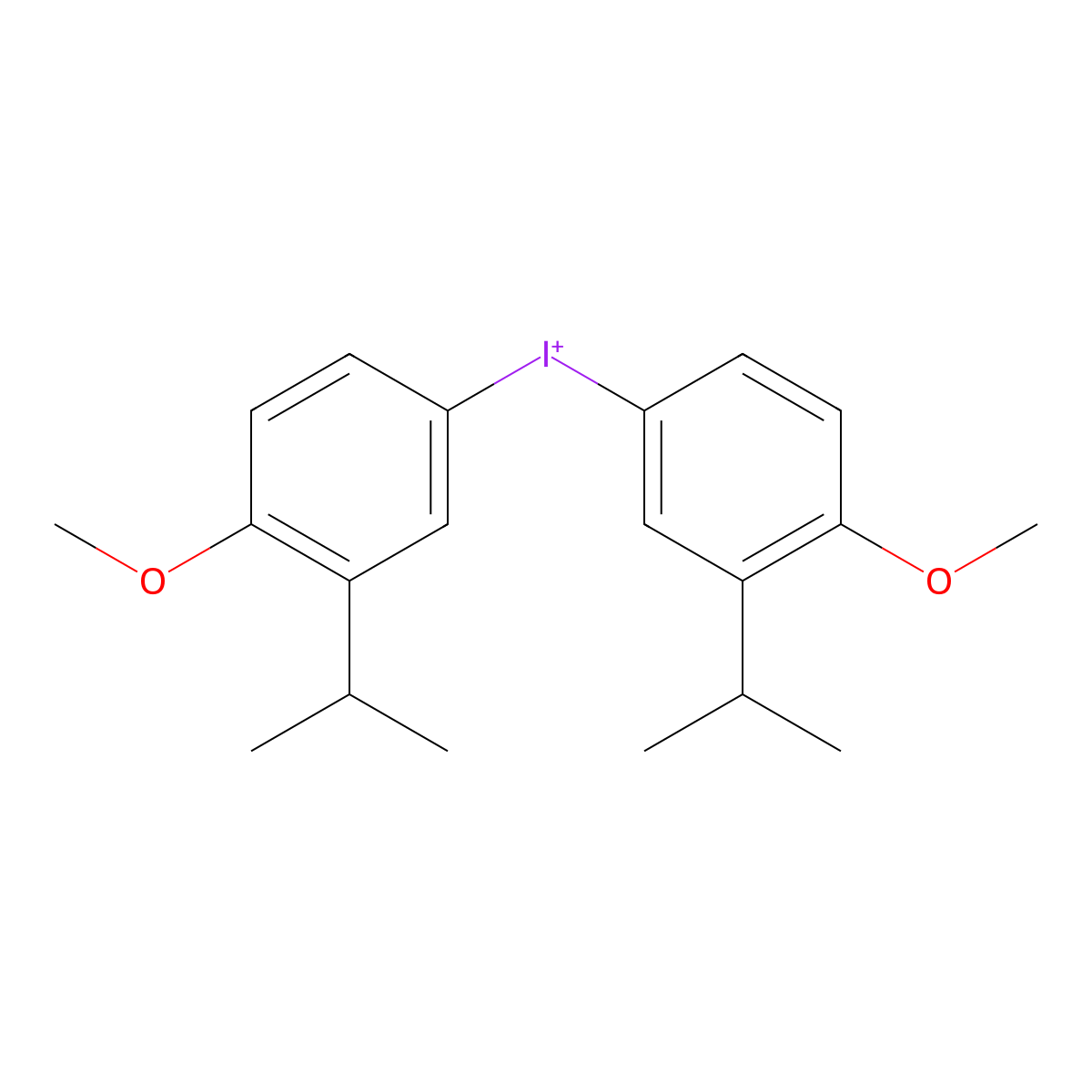 Bis-[3-isopropyl-4-methoxyphenyl]iodonium molecular structure, CAS 120129-89-7