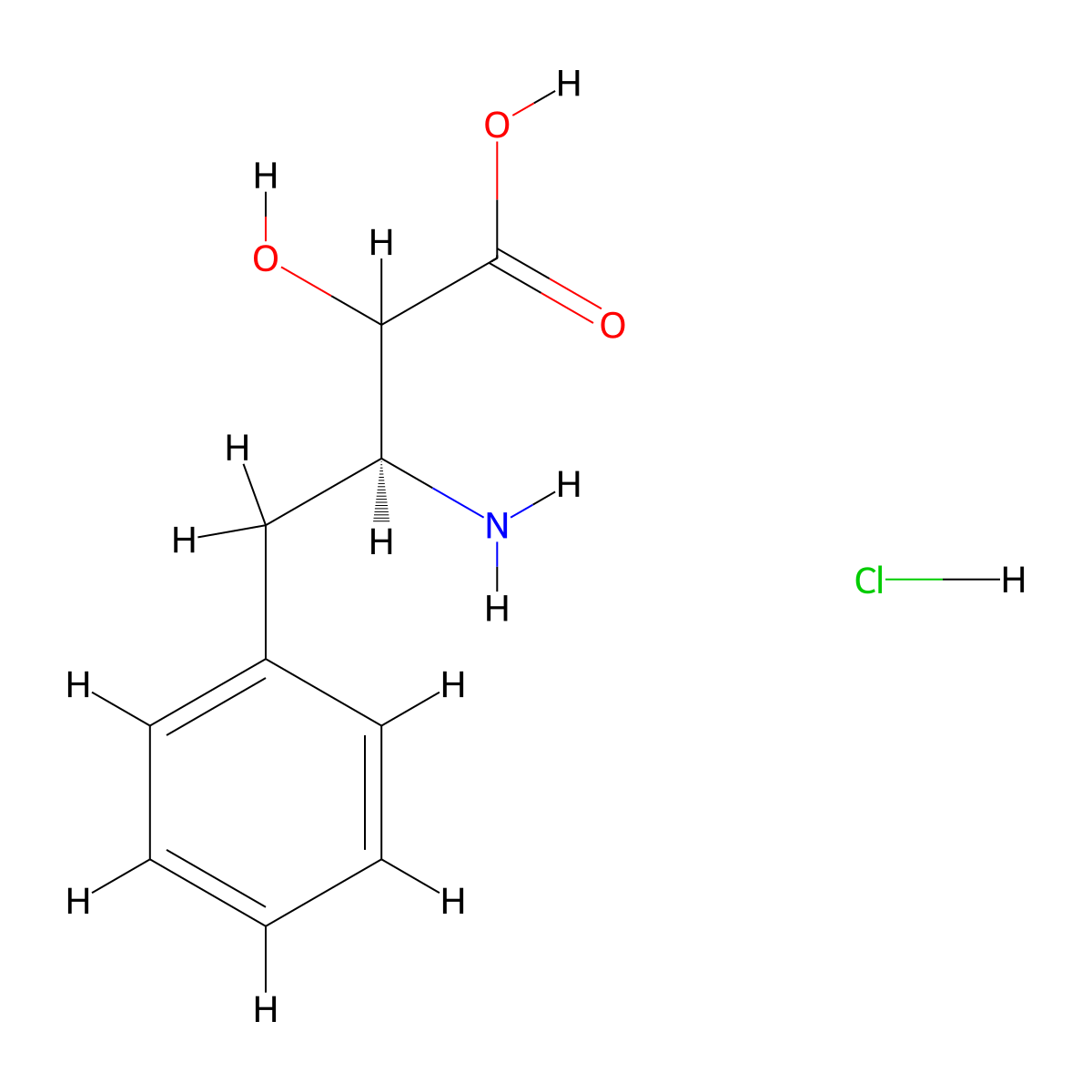 (3S)-3-amino-2-hydroxy-4-phenylbutanoic acid hydrochloride molecular structure, CAS 1201292-56-9