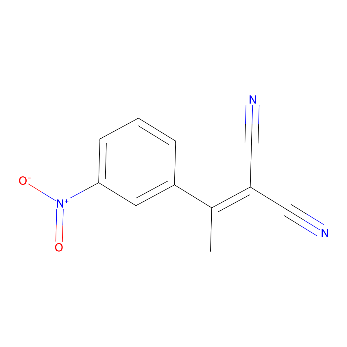 [1-(3-Nitrophenyl)ethylidene]malononitrile molecular structure, CAS 120131-35-3