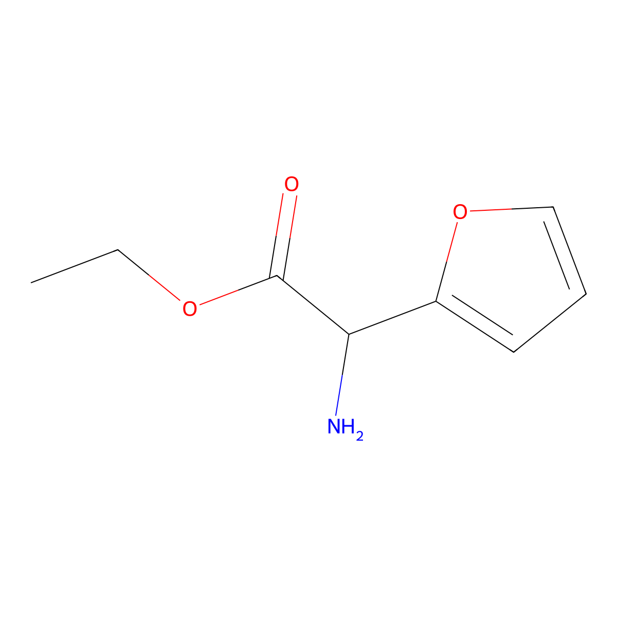 Ethyl 2-amino-2-(furan-2-yl)acetate molecular structure, CAS 120133-80-4