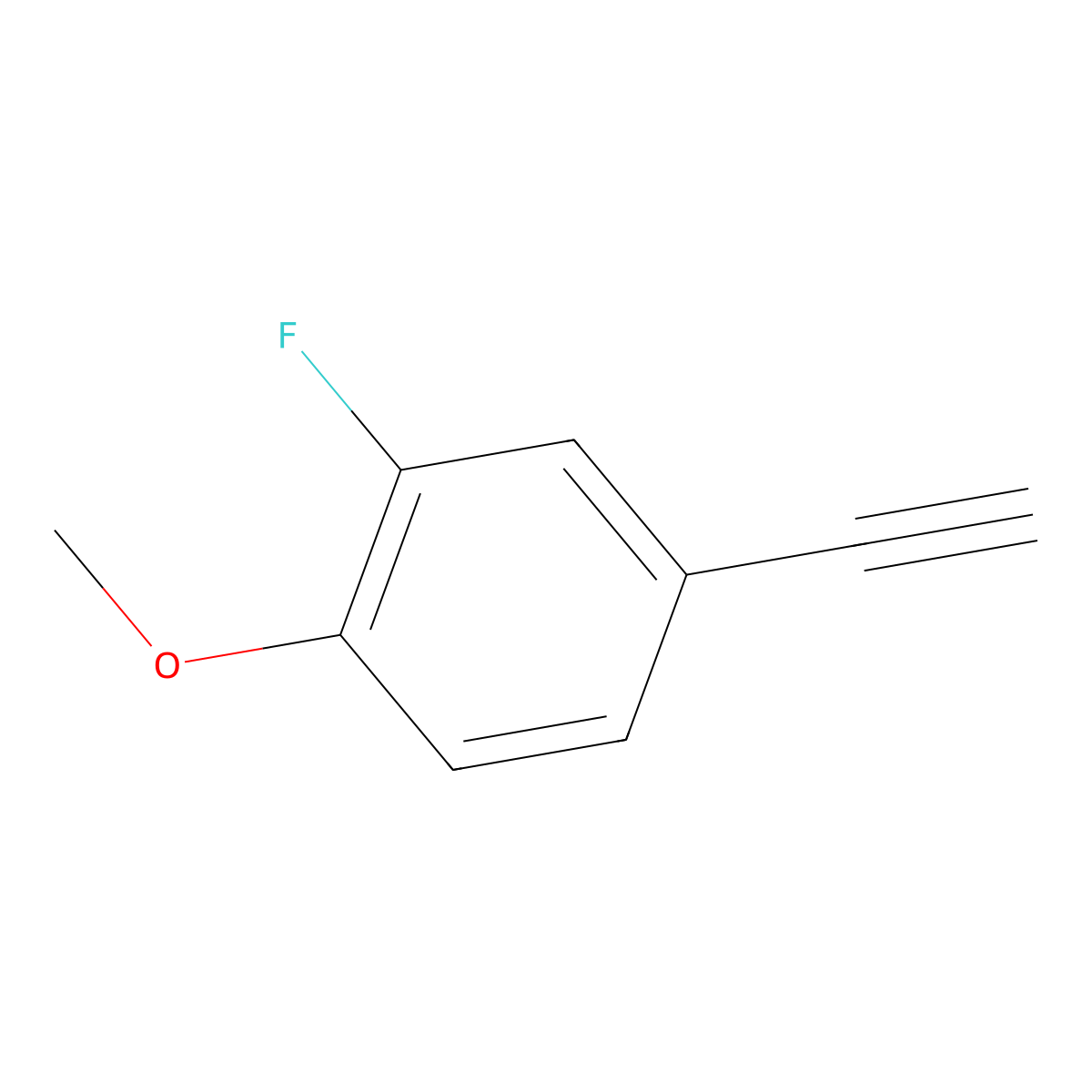 4-Ethynyl-2-fluoro-1-methoxybenzene molecular structure, CAS 120136-28-9