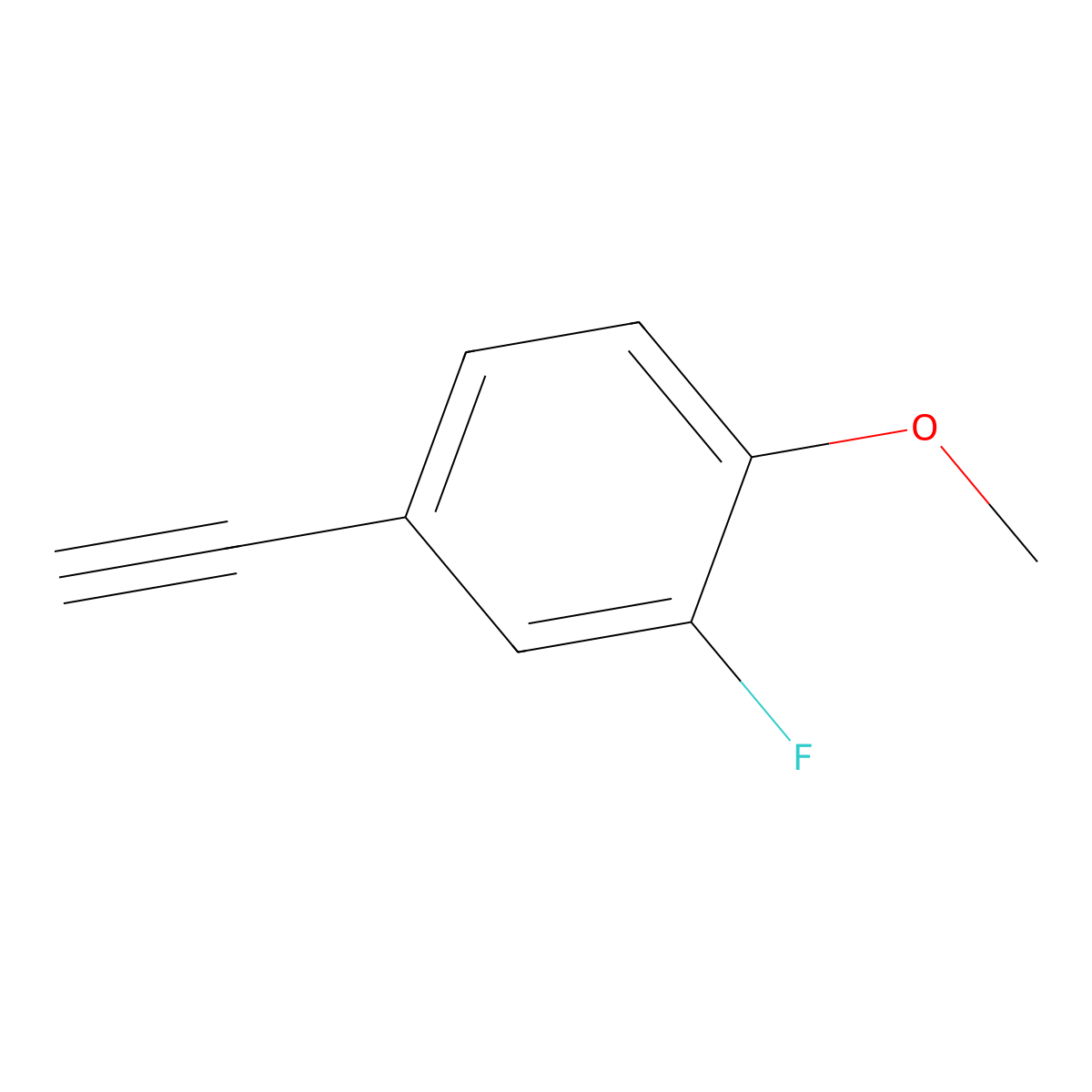 4-Ethynyl-2-fluoro-1-methoxybenzene molecular structure, CAS 120136-28-9
