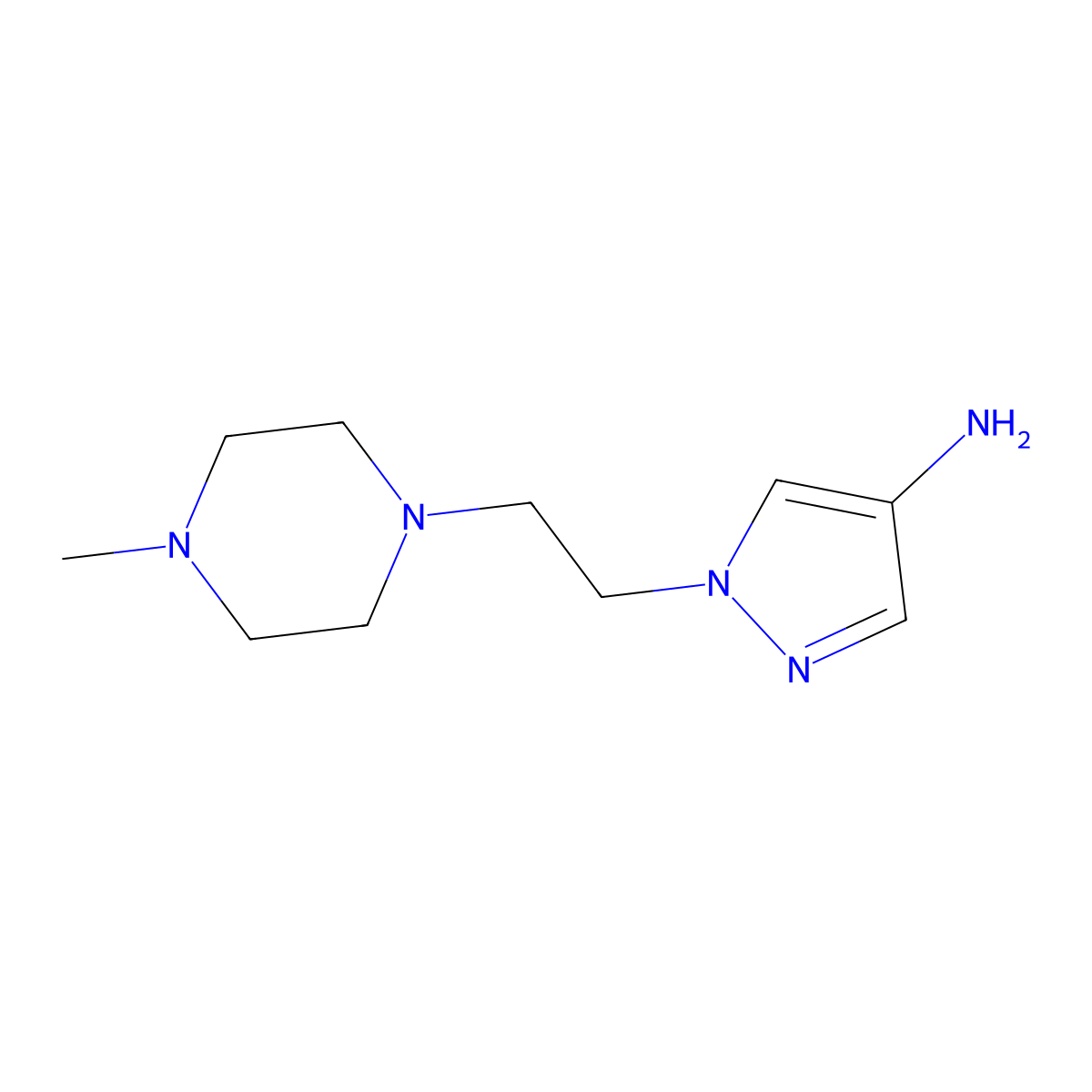 1-[2-(4-Methylpiperazin-1-yl)ethyl]-1h-pyrazol-4-amine molecular structure, CAS 1201363-83-8