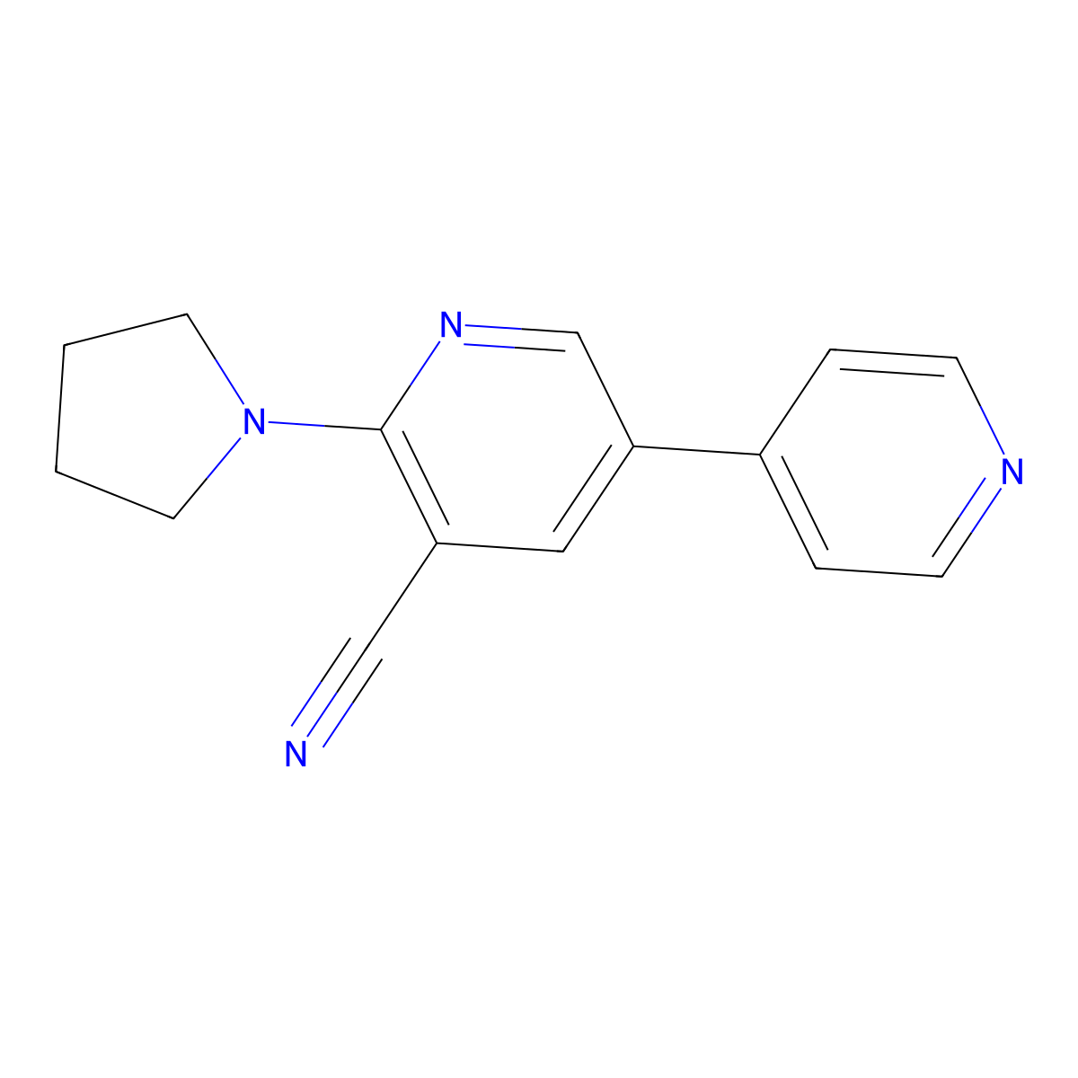 [3,4'-Bipyridine]-5-carbonitrile,6-(1-pyrrolidin molecular structure, CAS 120137-95-3