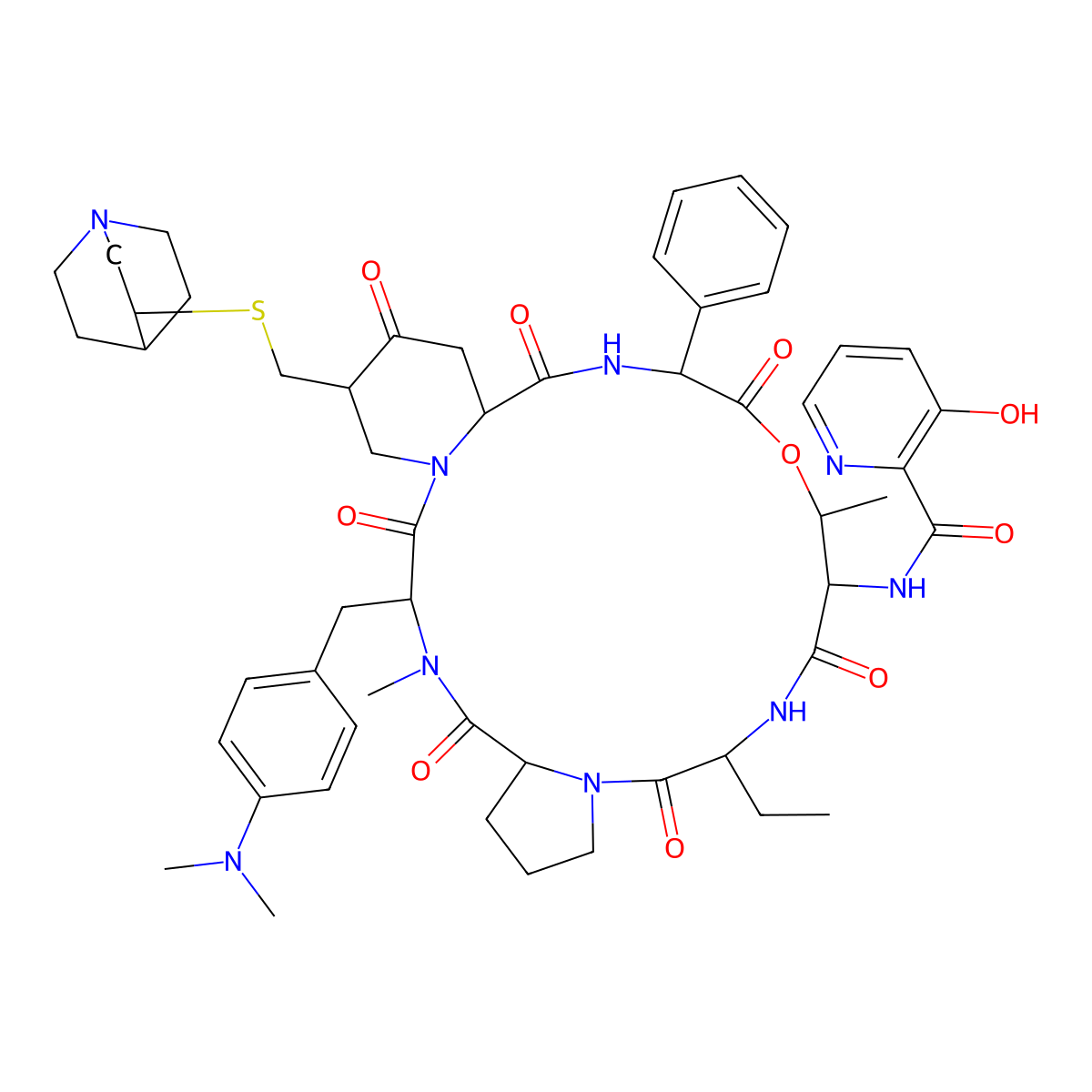 Quinupristin molecular structure, CAS 120138-50-3