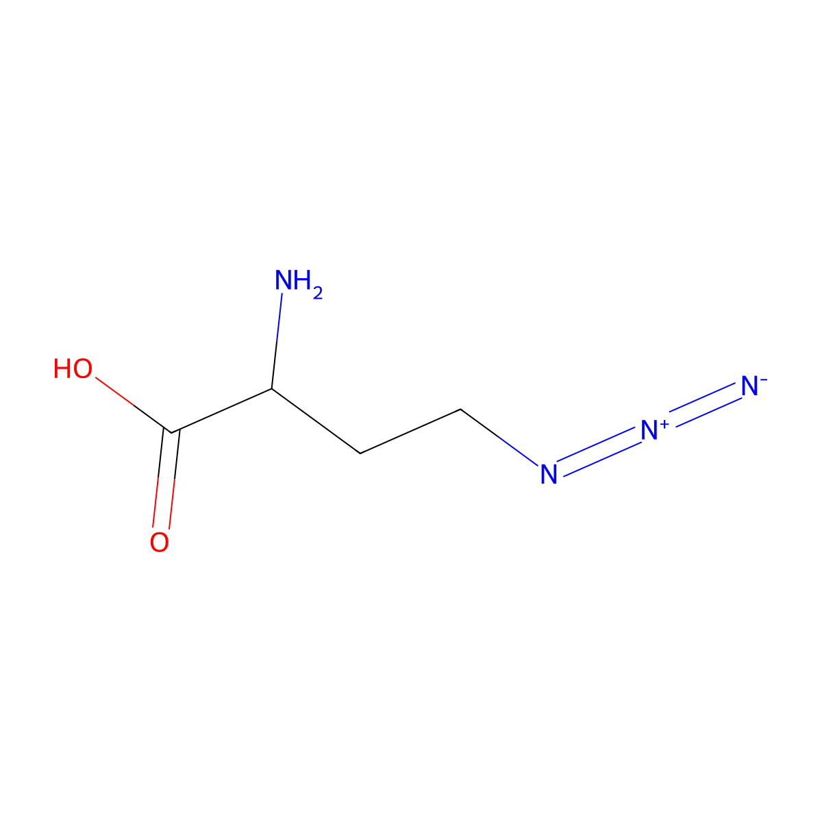 Butanoic acid, 2-amino-4-azido-, (+-)- molecular structure, CAS 120143-20-6