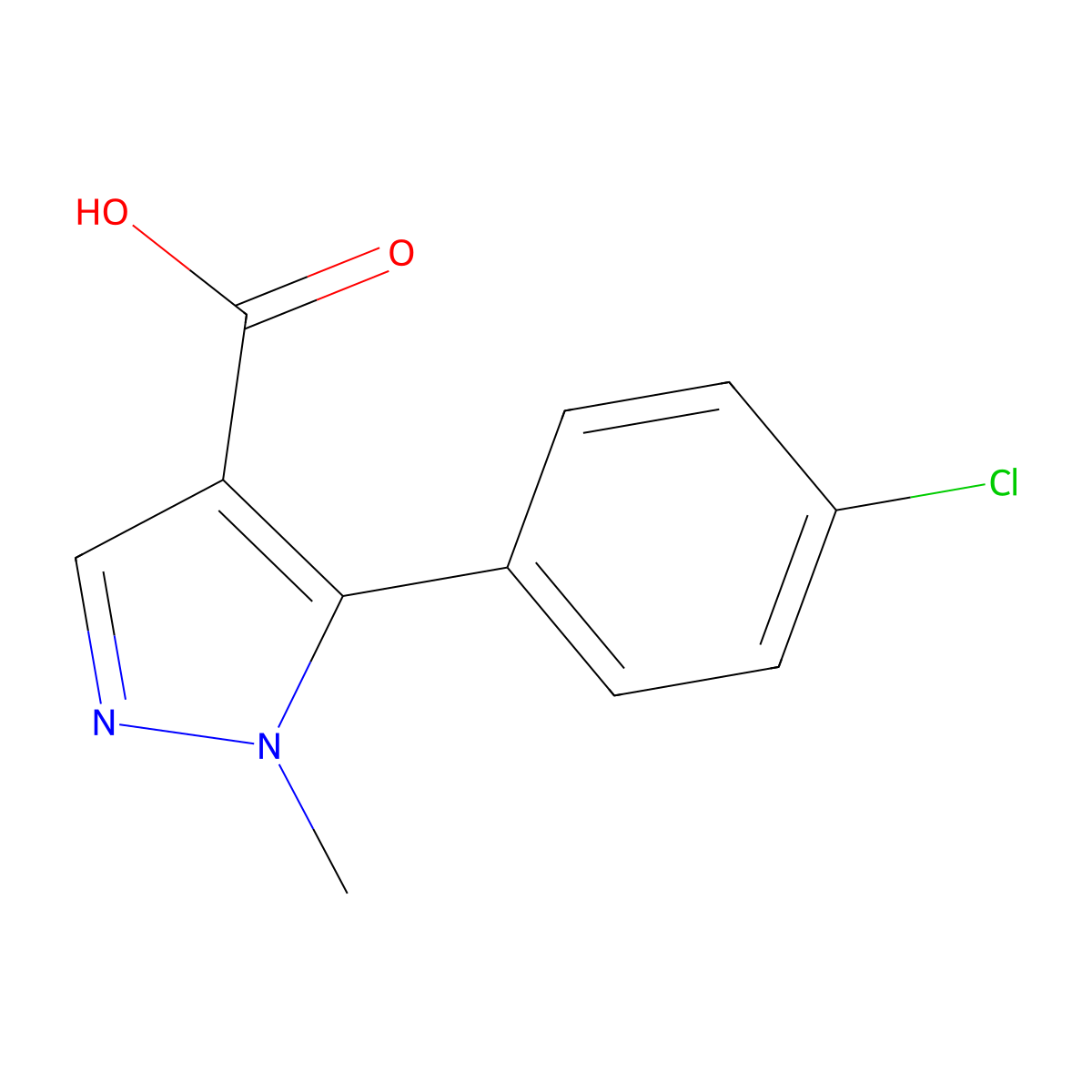 5-(4-Chlorophenyl)-1-methyl-1H-pyrazole-4-carboxylic acid molecular structure, CAS 1201437-01-5