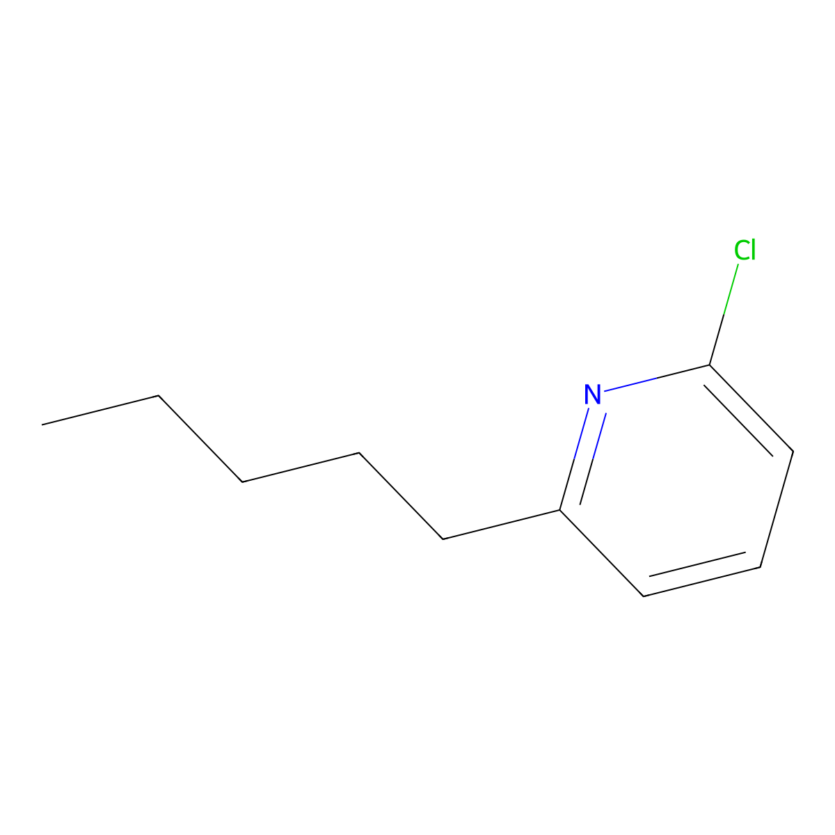 Pyridine, 2-chloro-6-pentyl- molecular structure, CAS 120145-23-5