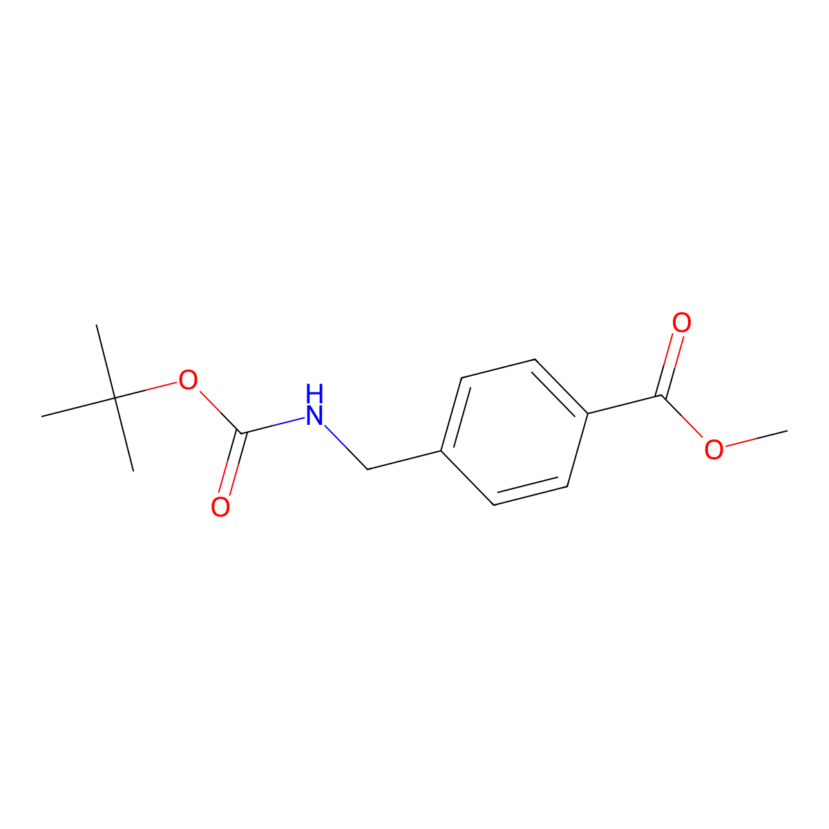 Methyl 4-((((1,1-dimethylethoxy)carbonyl)amino)methyl)benzoate molecular structure, CAS 120157-96-2