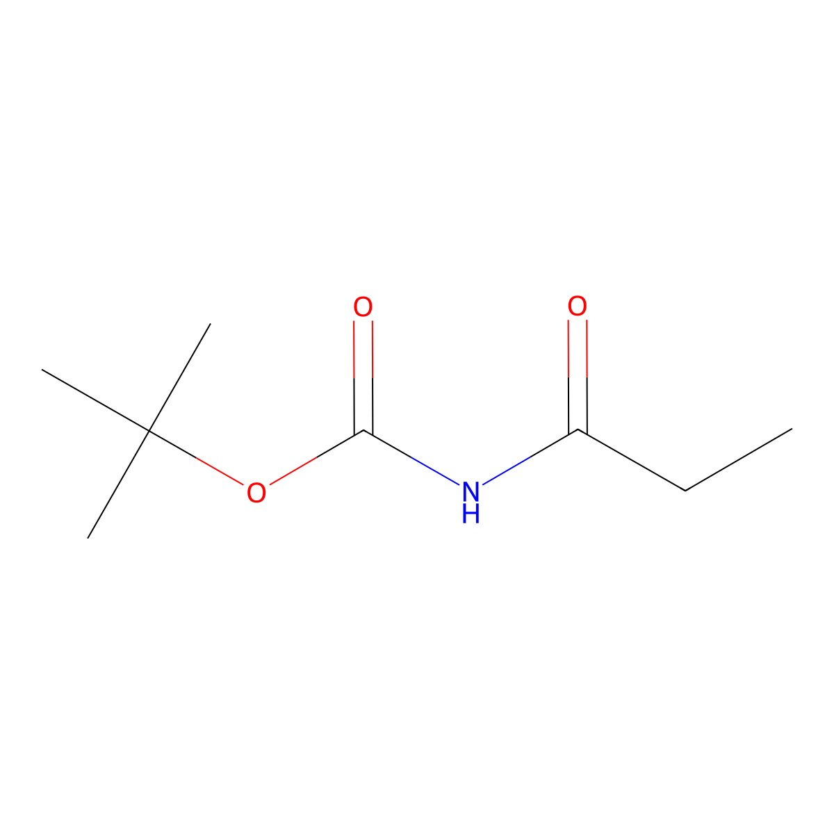 Tert-butyl propionylcarbamate molecular structure, CAS 120157-99-5