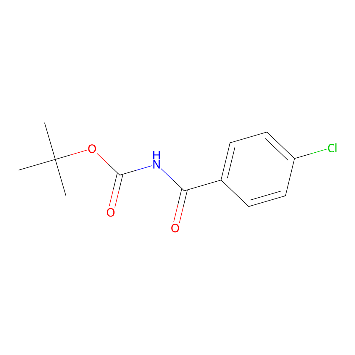 Tert-butyl 4-chlorobenzoylcarbamate molecular structure, CAS 120158-07-8