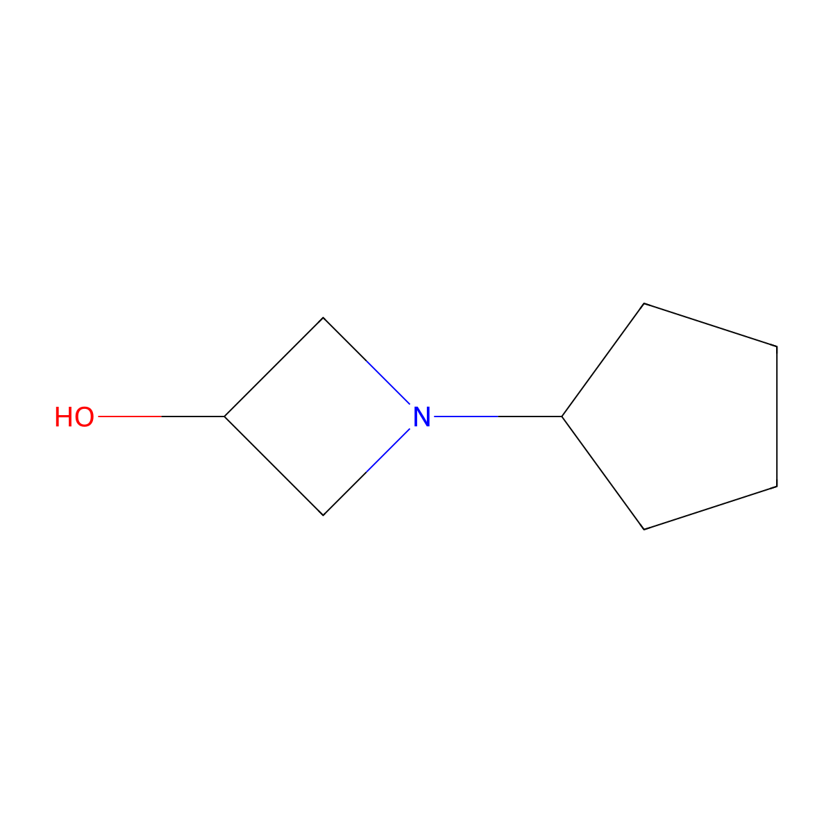 1-Cyclopentylazetidin-3-ol molecular structure, CAS 1201582-92-4