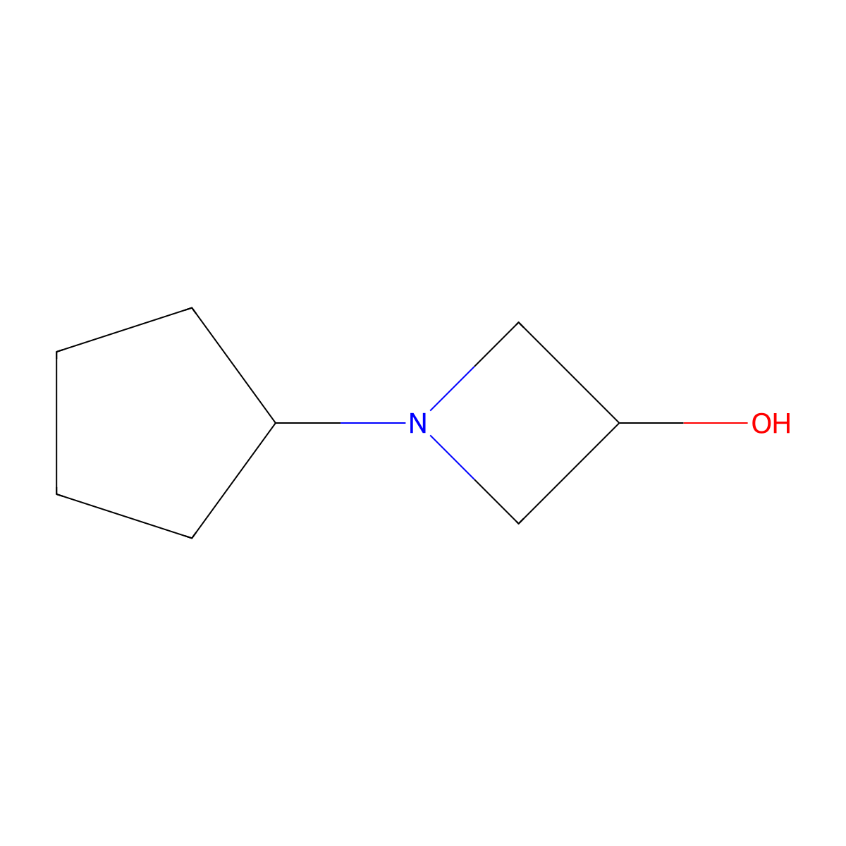 1-Cyclopentylazetidin-3-ol molecular structure, CAS 1201582-92-4