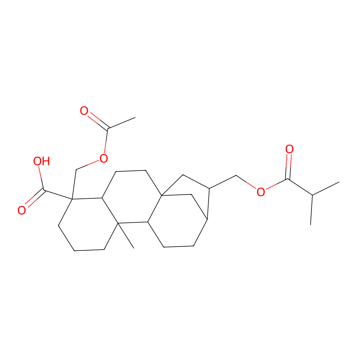 (16R)-19-Acetoxy-17-(isobutyryloxy)kaurane-18-oic acid molecular structure, CAS 1201591-00-5