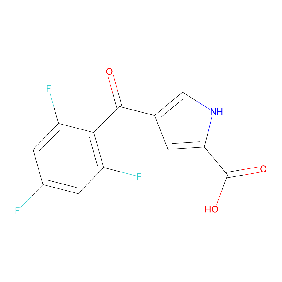 4-(2,4,6-Trifluorobenzoyl)-1H-pyrrole-2-carboxylic acid molecular structure, CAS 1201597-19-4