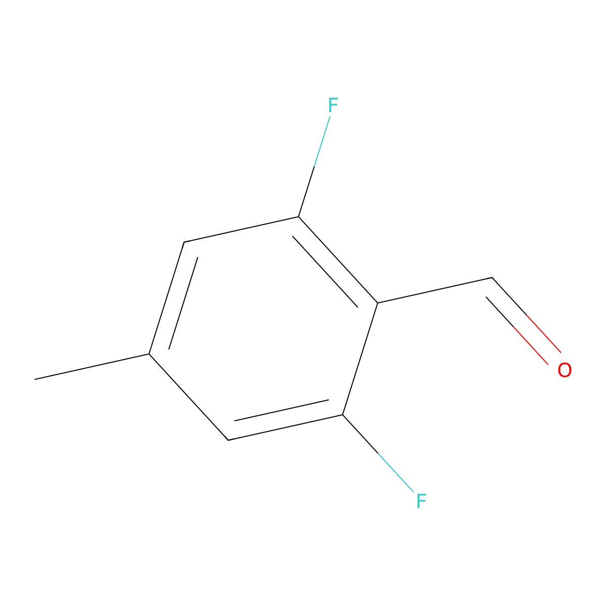 2,6-Difluoro-4-methylbenzaldehyde molecular structure, CAS 1201597-22-9