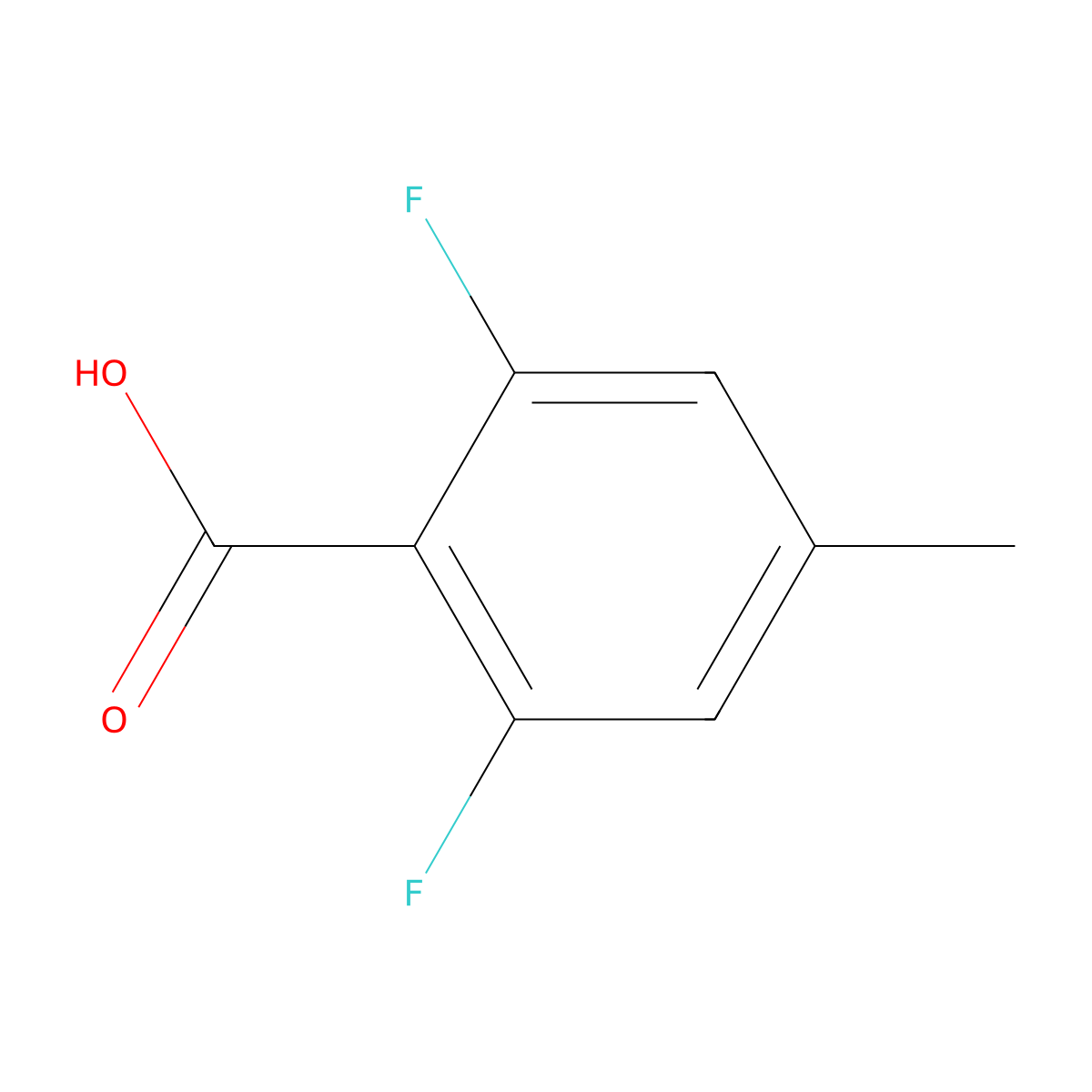 2,6-Difluoro-4-methylbenzoic acid molecular structure, CAS 1201597-23-0