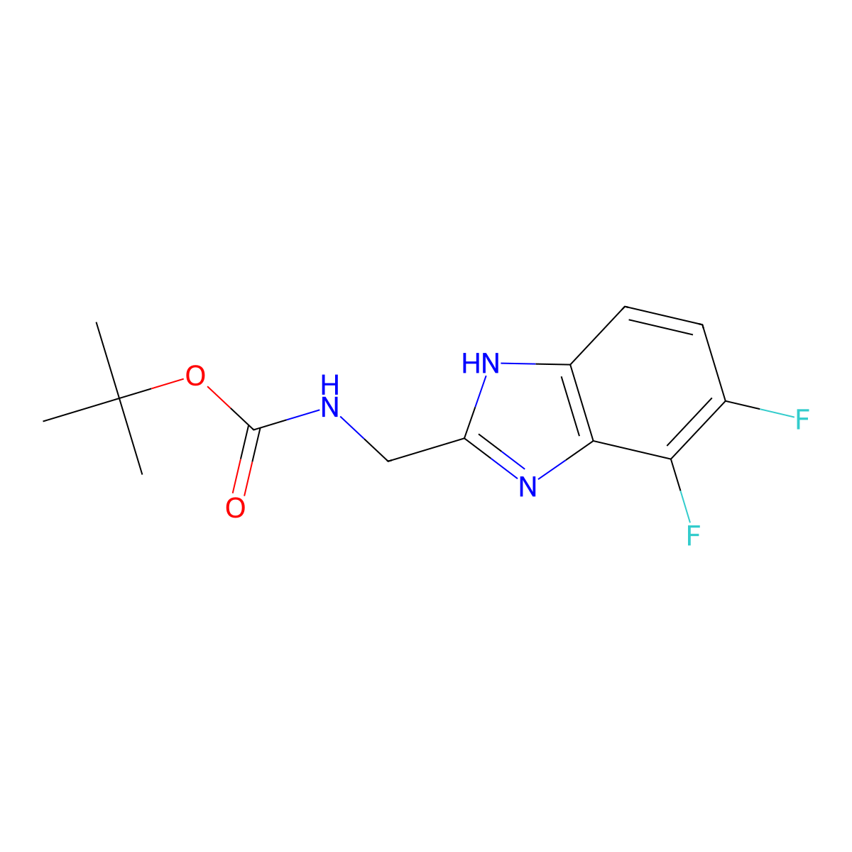 tert-butyl[(4,5-difluoro-1H-benzimidazol-2-yl)methyl]carbamate molecular structure, CAS 1201597-26-3