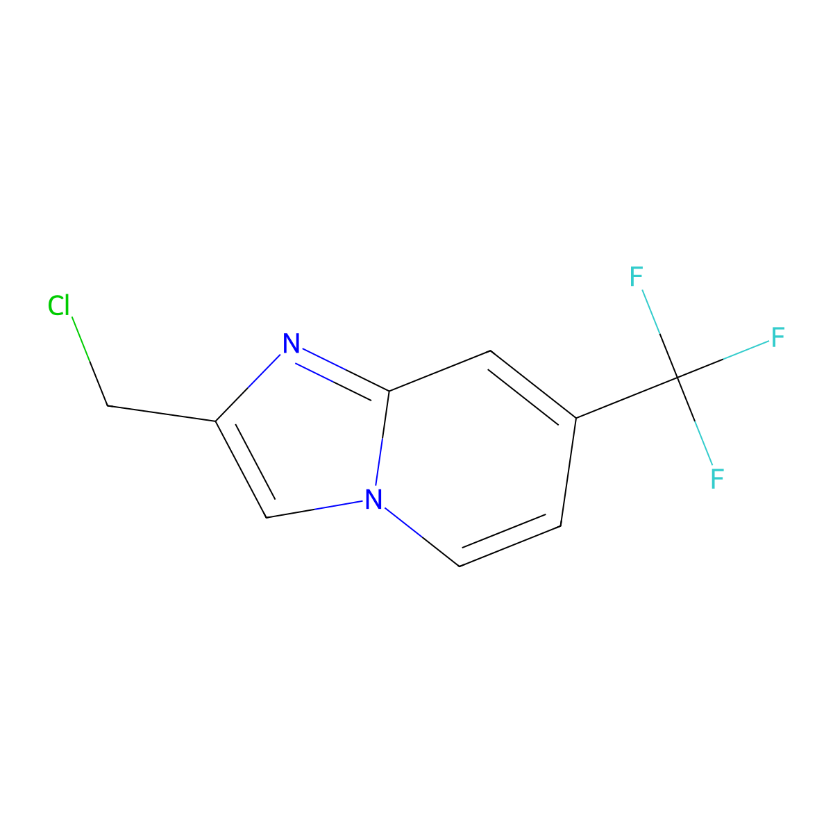 2-(Chloromethyl)-7-(trifluoromethyl)imidazo[1,2-a]pyridine molecular structure, CAS 1201597-39-8