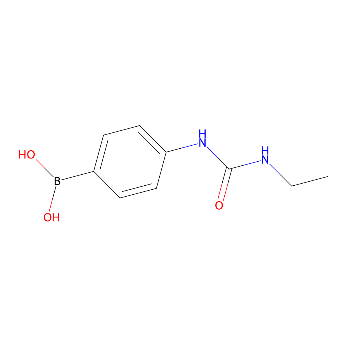 (4-(3-Ethylureido)phenyl)boronic acid molecular structure, CAS 1201597-61-6