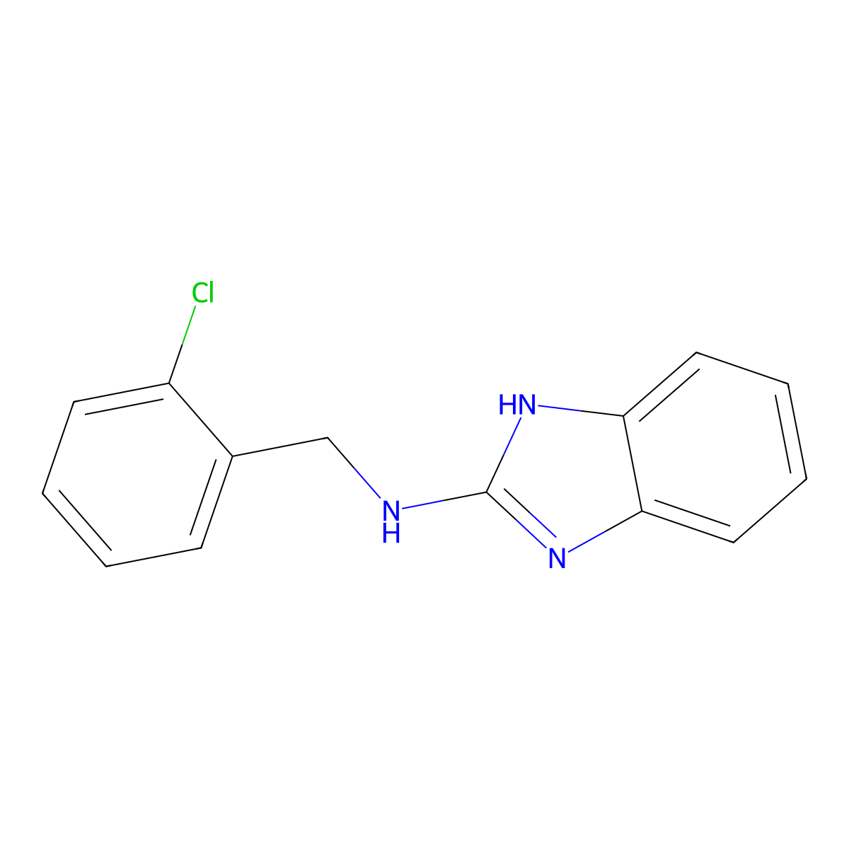 N-[(2-chlorophenyl)methyl]-1H-1,3-benzodiazol-2-amine molecular structure, CAS 120161-05-9