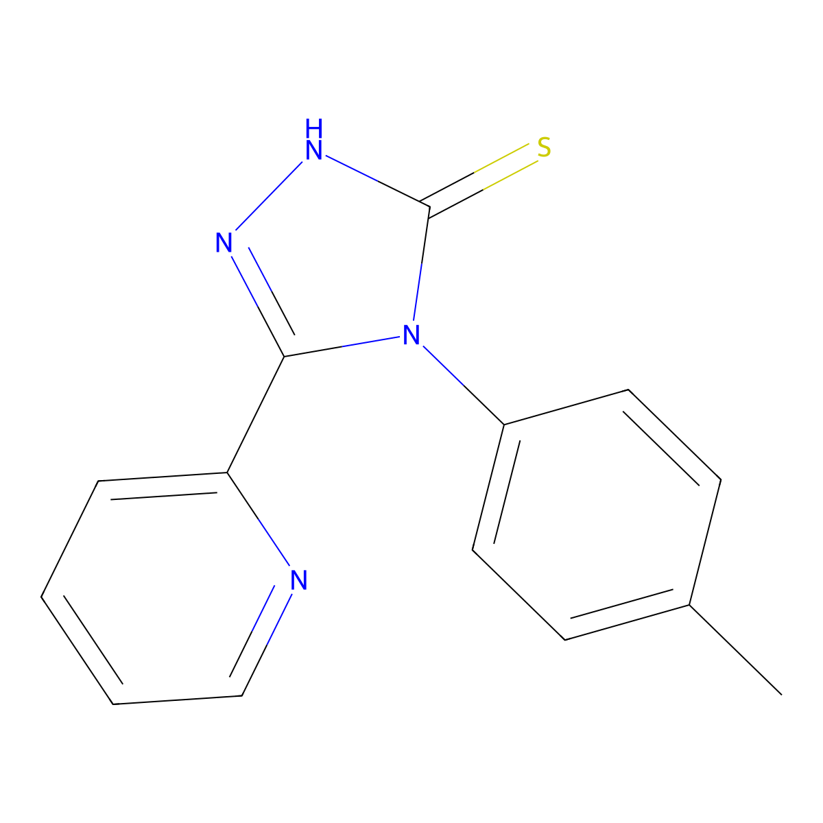 4-(4-methylphenyl)-5-(pyridin-2-yl)-4H-1,2,4-triazole-3-thiol molecular structure, CAS 120162-99-4