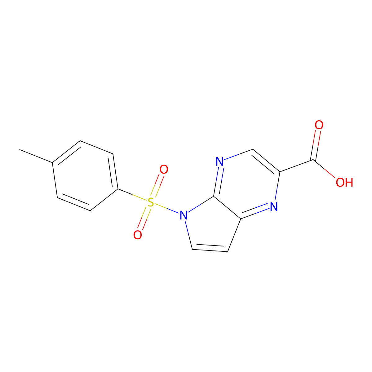 5-tosyl-5H-pyrrolo[2,3-b]pyrazine-2-carboxylic acid molecular structure, CAS 1201630-75-2