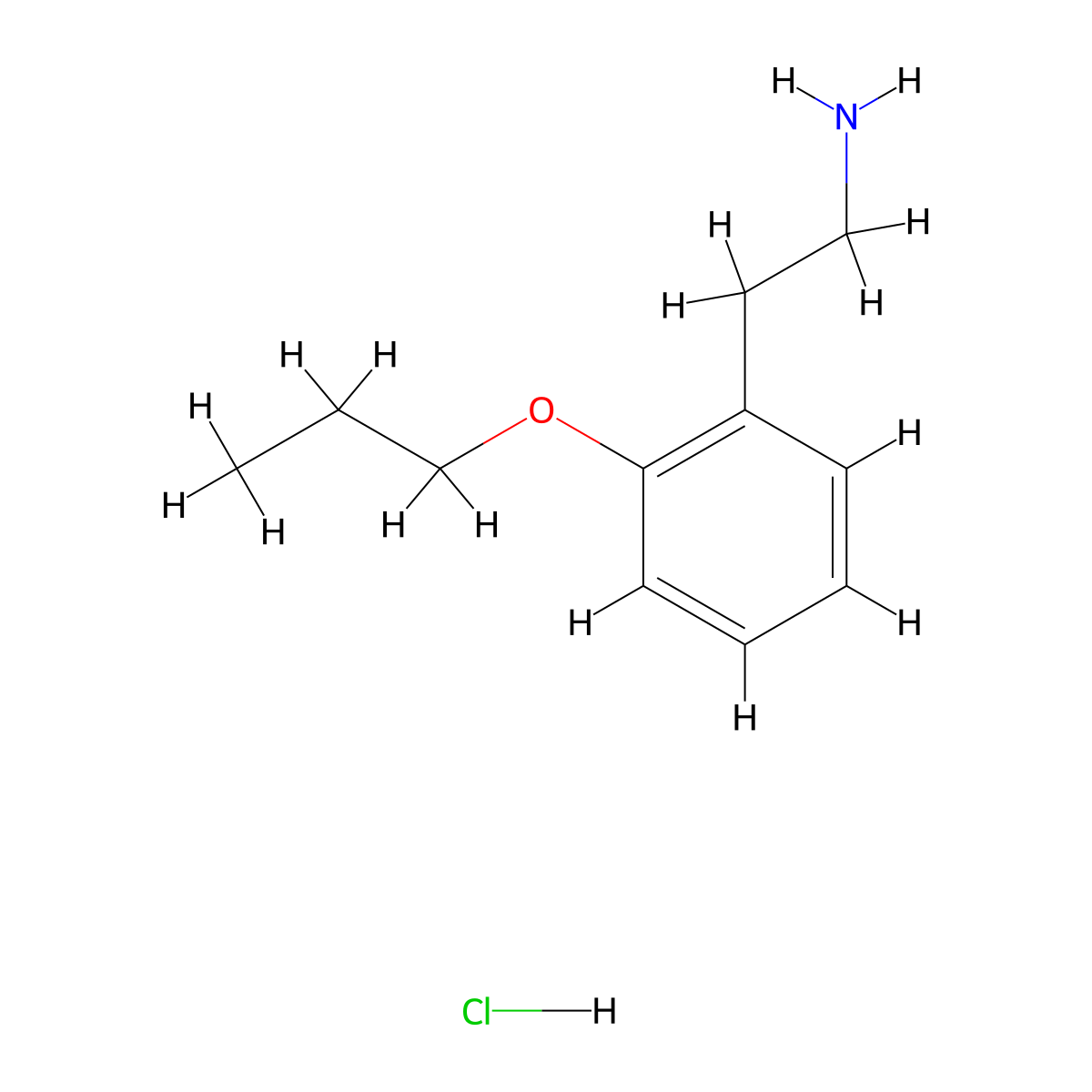 [2-(2-Propoxyphenyl)ethyl]amine hydrochloride molecular structure, CAS 1201633-42-2