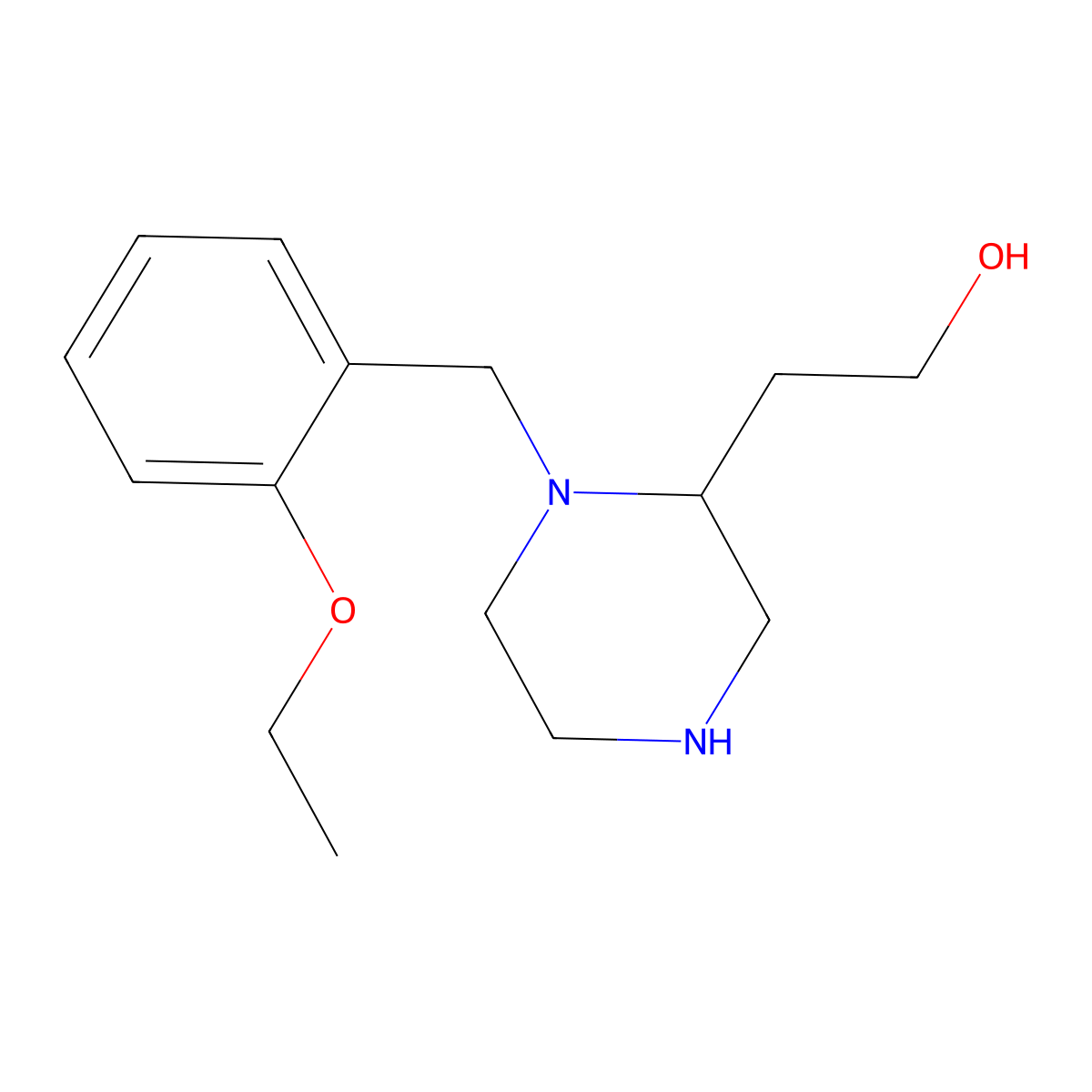 2-[1-(2-Ethoxybenzyl)-2-piperazinyl]ethanol molecular structure, CAS 1201633-47-7