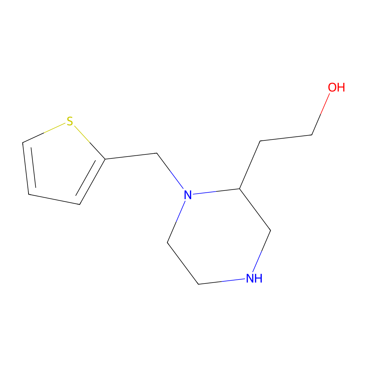 2-[1-(2-Thienylmethyl)-2-piperazinyl]ethanol molecular structure, CAS 1201633-50-2