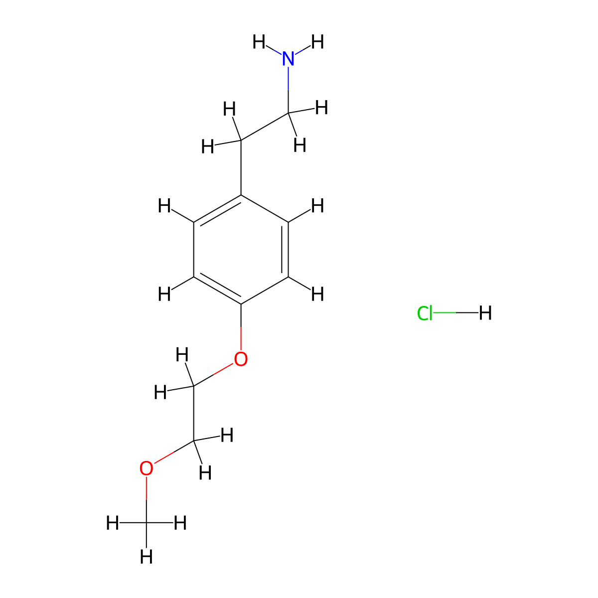 {2-[4-(2-Methoxyethoxy)phenyl]ethyl}amine hydrochloride molecular structure, CAS 1201633-53-5
