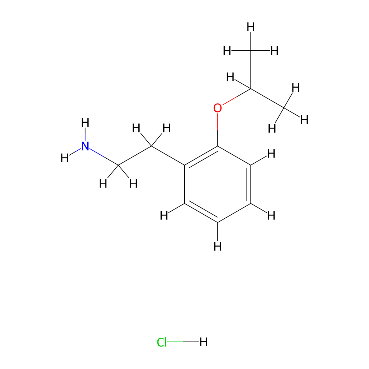 [2-(2-Isopropoxyphenyl)ethyl]amine hydrochloride molecular structure, CAS 1201633-57-9