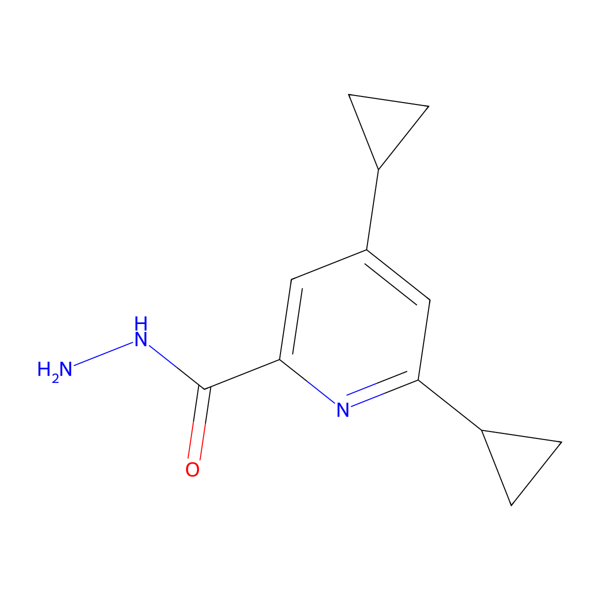 4,6-Dicyclopropylpicolinohydrazide molecular structure, CAS 1201633-61-5