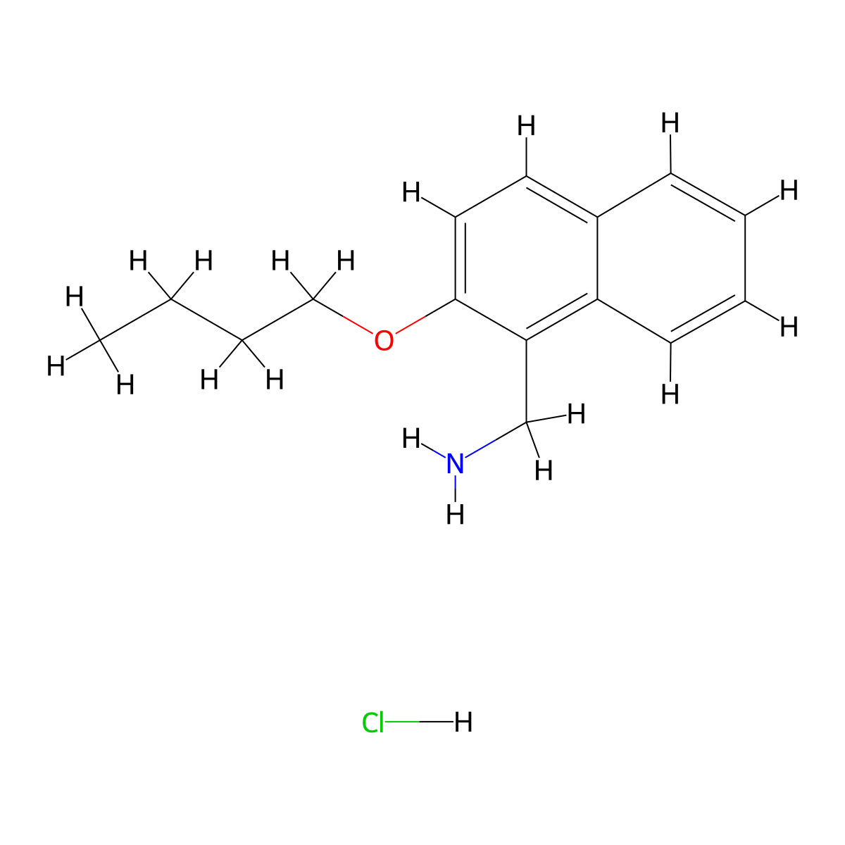 [(2-Butoxy-1-naphthyl)methyl]amine hydrochloride molecular structure, CAS 1201633-62-6