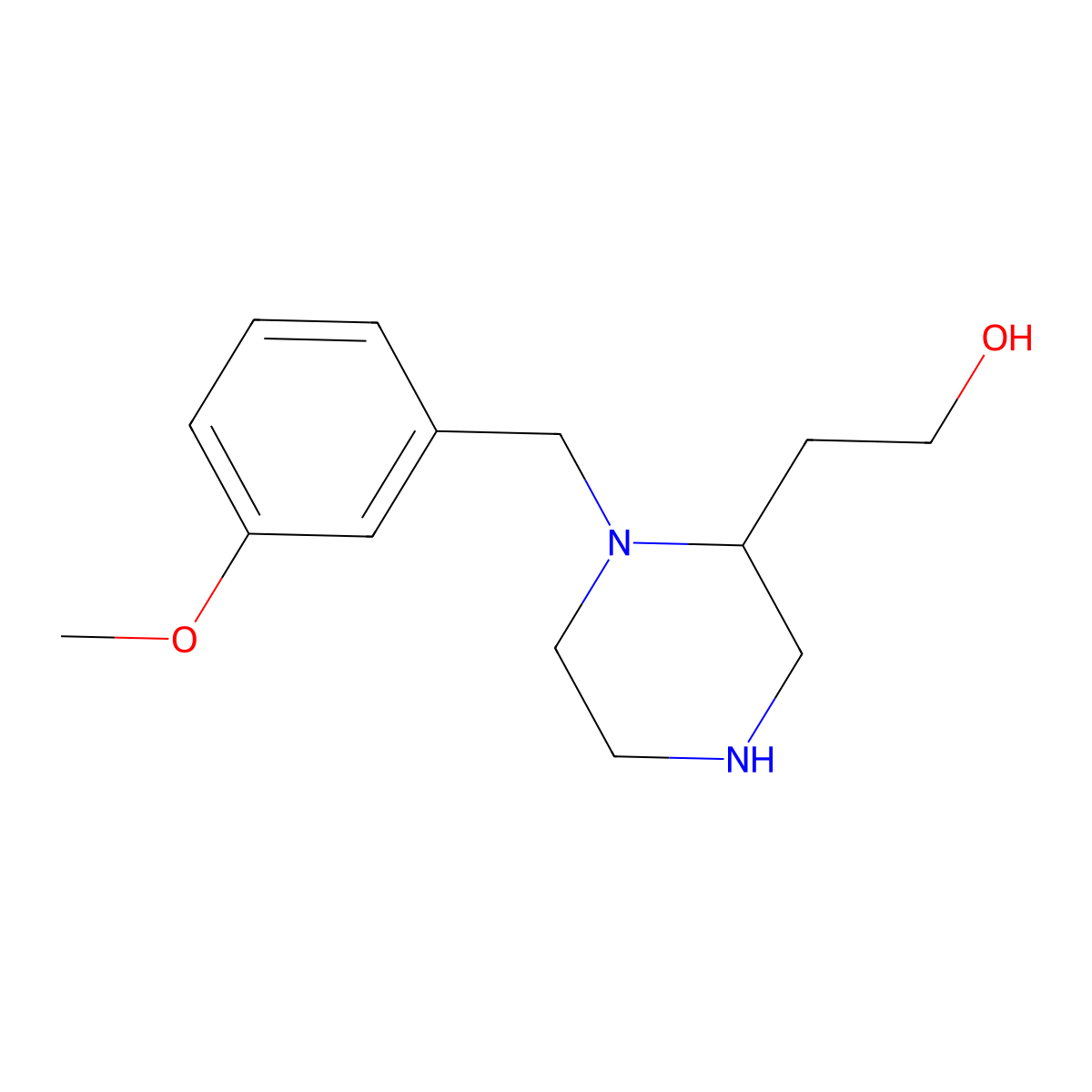 2-[1-(3-Methoxybenzyl)-2-piperazinyl]ethanol molecular structure, CAS 1201633-75-1