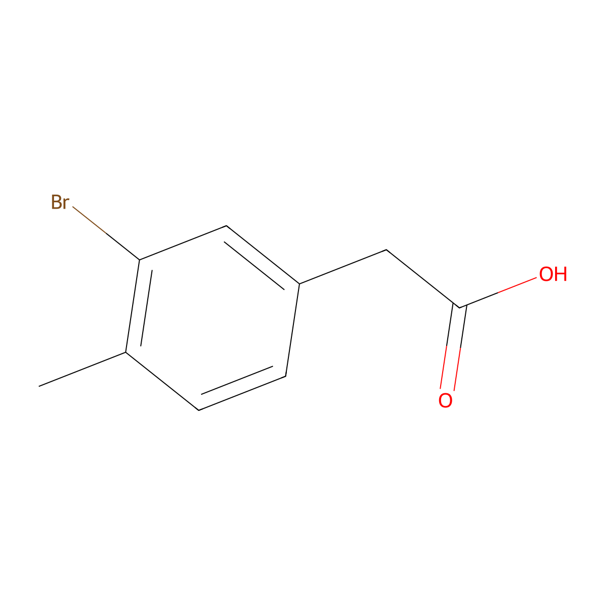 2-(3-Bromo-4-methylphenyl)acetic acid molecular structure, CAS 1201633-84-2