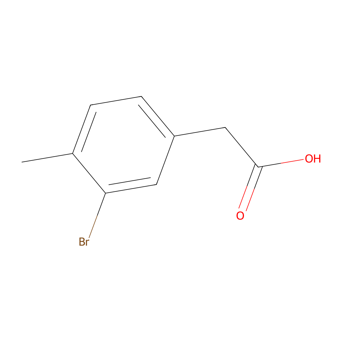 2-(3-Bromo-4-methylphenyl)acetic acid molecular structure, CAS 1201633-84-2