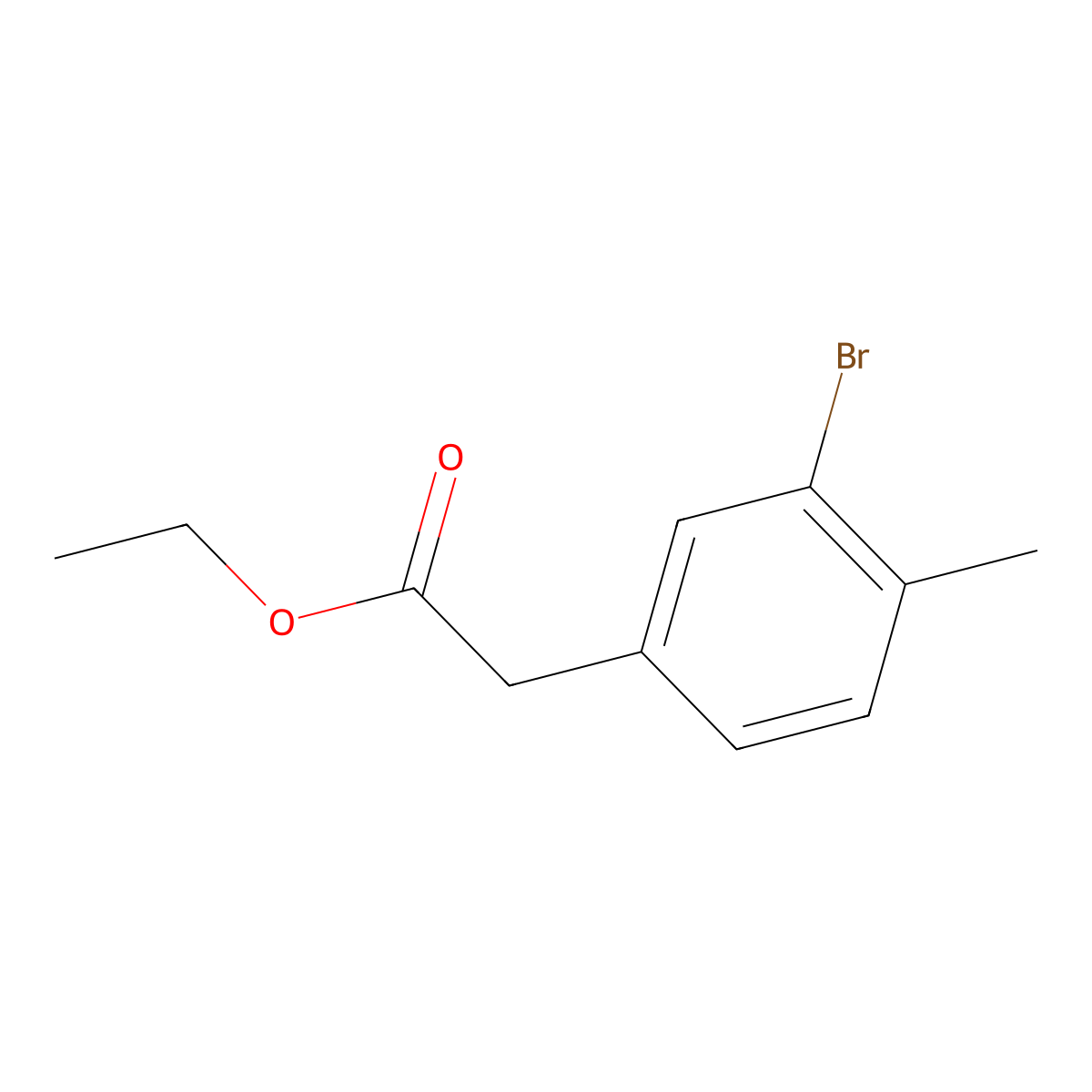 Ethyl 2-(3-bromo-4-methylphenyl)acetate molecular structure, CAS 1201633-86-4
