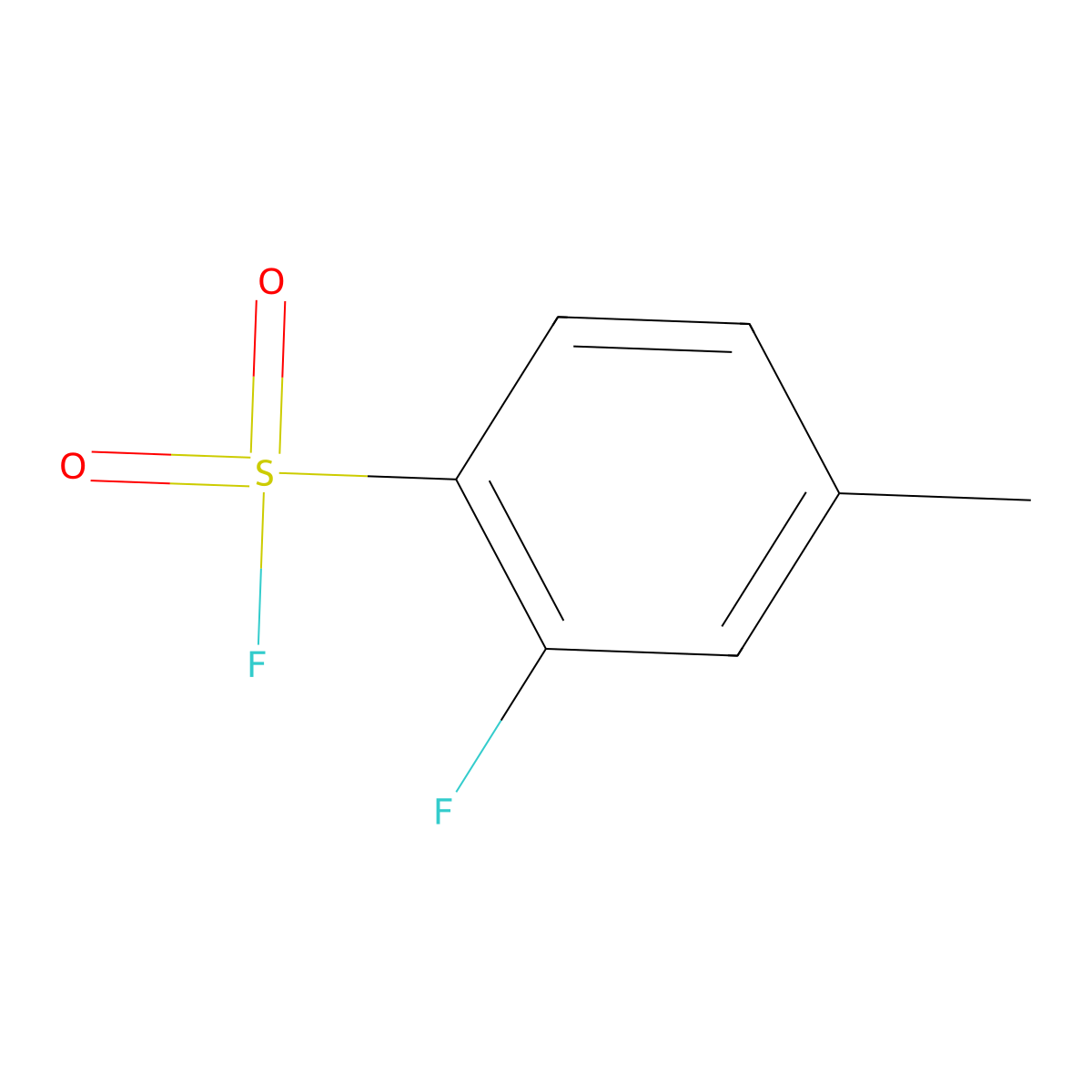 2-Fluoro-4-methylbenzene-1-sulfonyl fluoride molecular structure, CAS 1201638-32-5