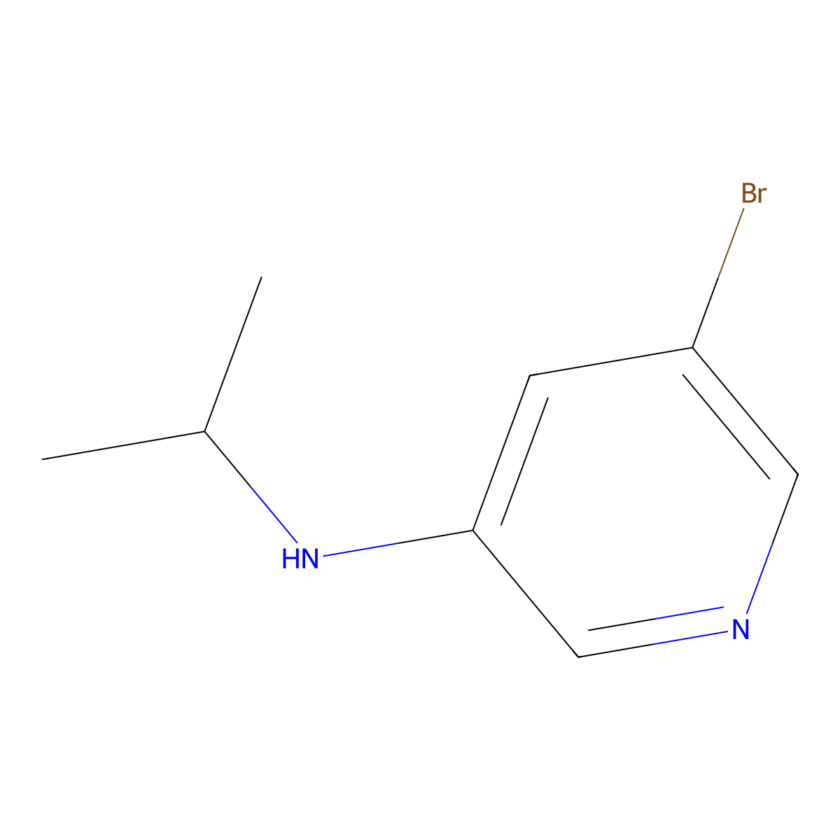 5-bromo-N-isopropylpyridin-3-amine molecular structure, CAS 1201643-57-3