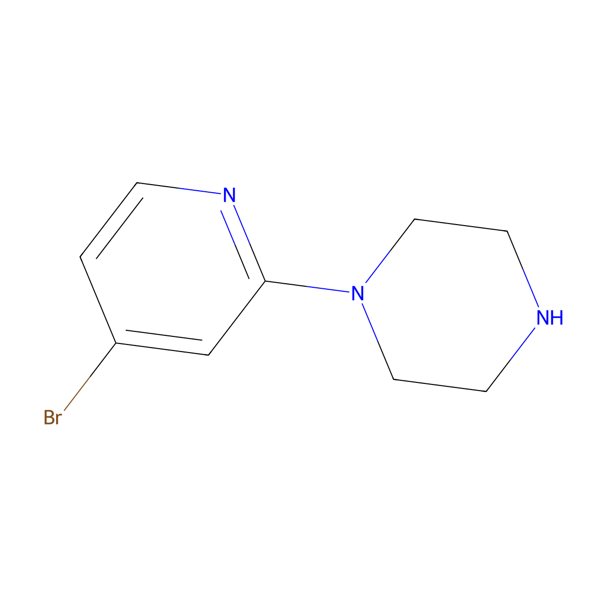 1-(4-Bromopyridin-2-yl)piperazine molecular structure, CAS 1201643-59-5