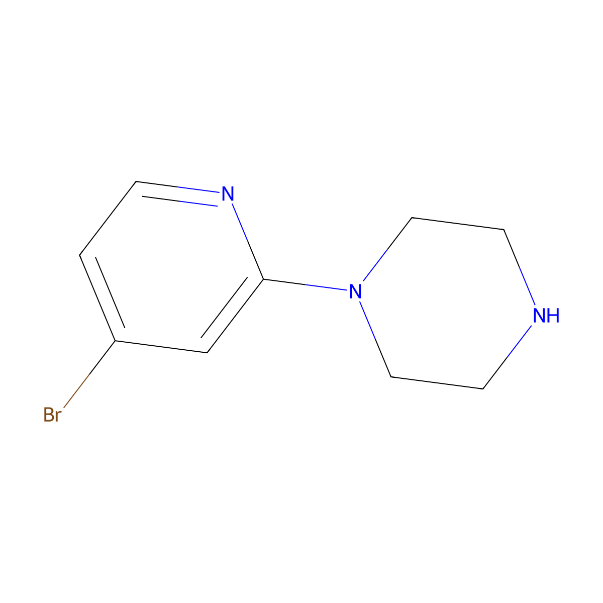 1-(4-Bromopyridin-2-yl)piperazine molecular structure, CAS 1201643-59-5