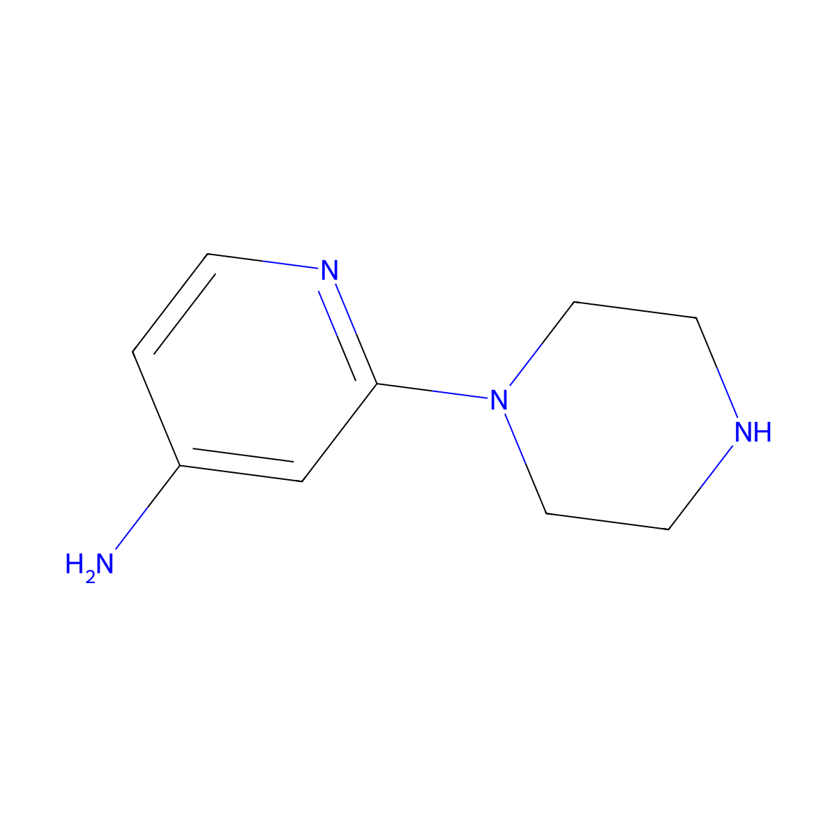 2-(Piperazin-1-yl)pyridin-4-amine molecular structure, CAS 1201643-60-8