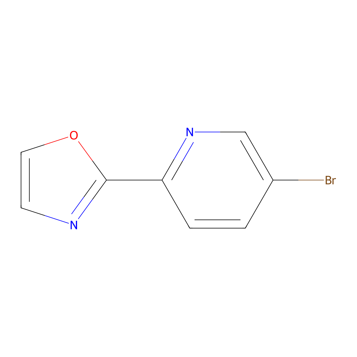 5-Bromo-2-(1,3-oxazol-2-yl)pyridine molecular structure, CAS 1201643-61-9