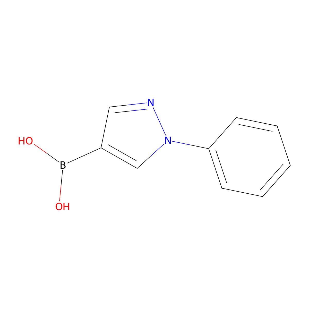 (1-phenyl-1H-pyrazol-4-yl)boronic acid molecular structure, CAS 1201643-70-0
